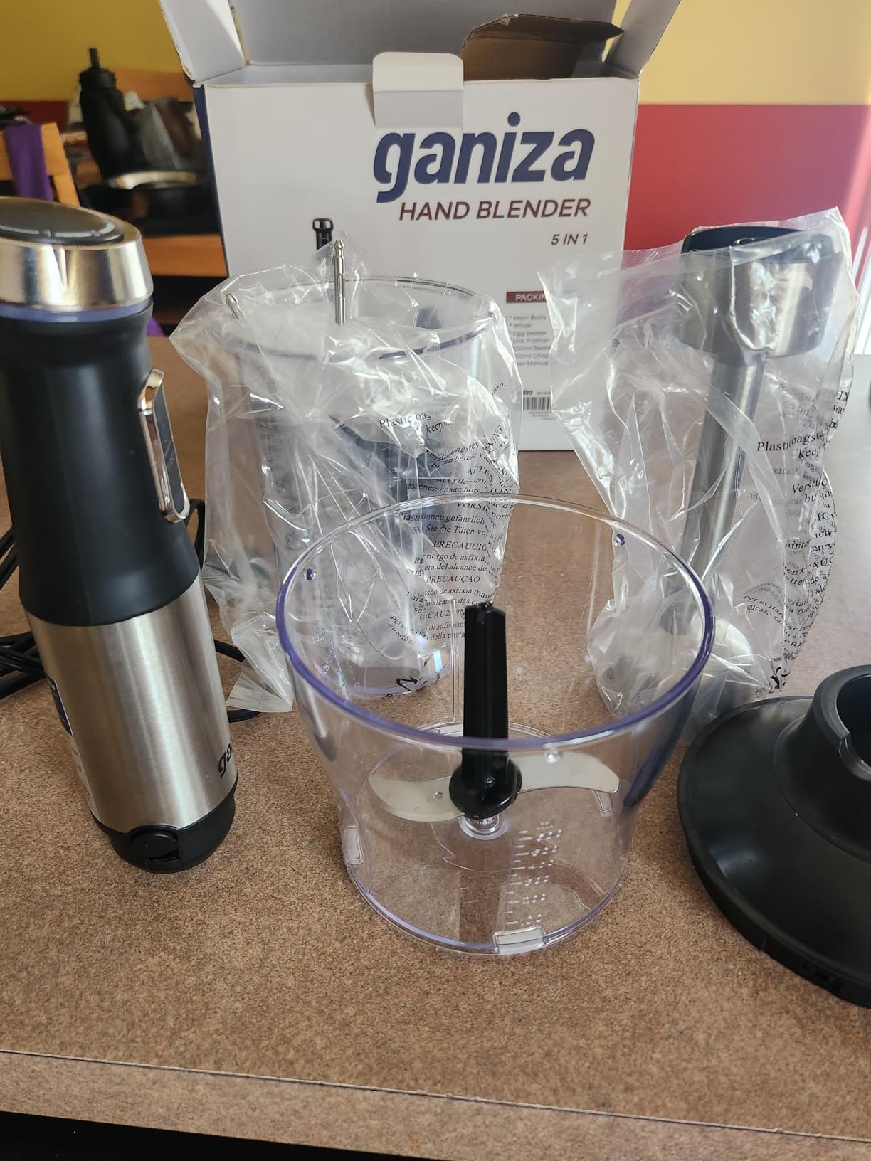 Ganiza Immersion Blender 5 in 1 Hand Blender Max 1000W Heavy Duty Motor, 16 Speed Mode with 800ml Beaker, 600ml Chopper, Whisk and Milk Frother customer photo 1