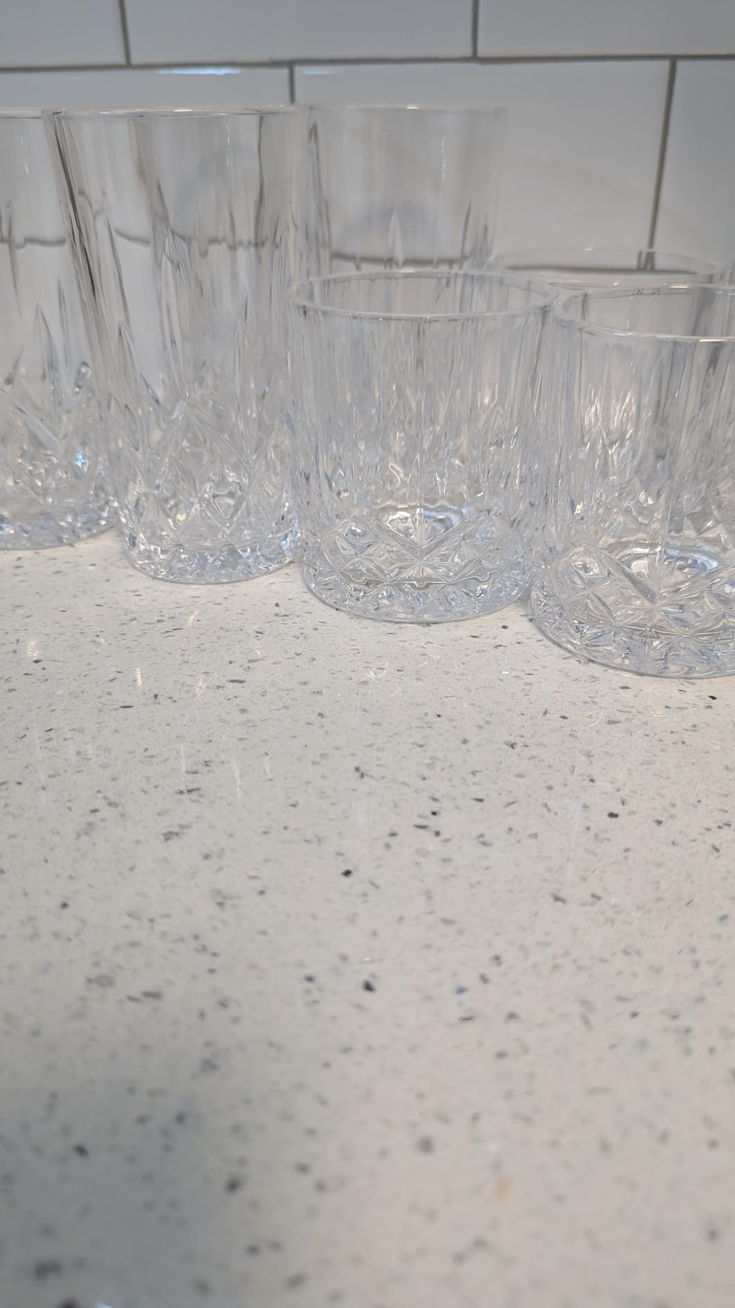 Qipecedm Drinking Glasses, 8 Piece Crystal Glass Cups, Mixed Glassware Set, 4 pcs Crystal Old Fashioned 11oz Highballs and 4 pcs 11oz Whiskey Glasses, Great for Cocktail, Whisky and other Beverages customer photo 1