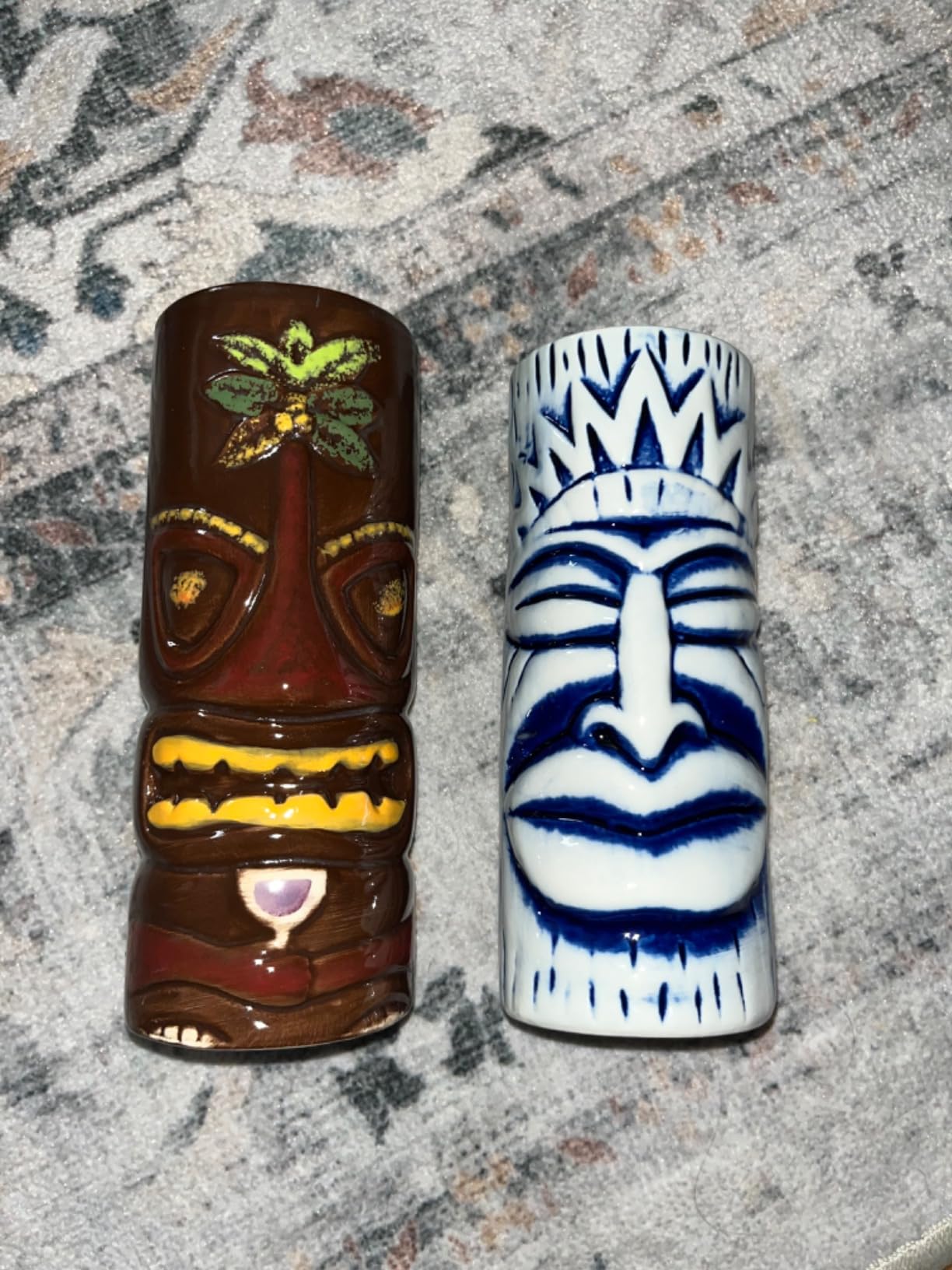 SuproBarware Tiki Mugs Set of 12 - Large Cocktail Tiki Glasses Hawaiian Party Cute Exotic Cocktail Glasses Hawaiian Ceramic Mug customer photo 2