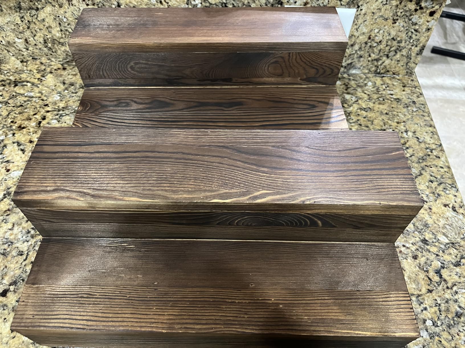 Liquor Bottle Display Shelf, 2 Pack Wood Bar Shelves, Tabletop Wine Rack, Bottle Stand for Liquor Display, Home Bar Display customer photo 2