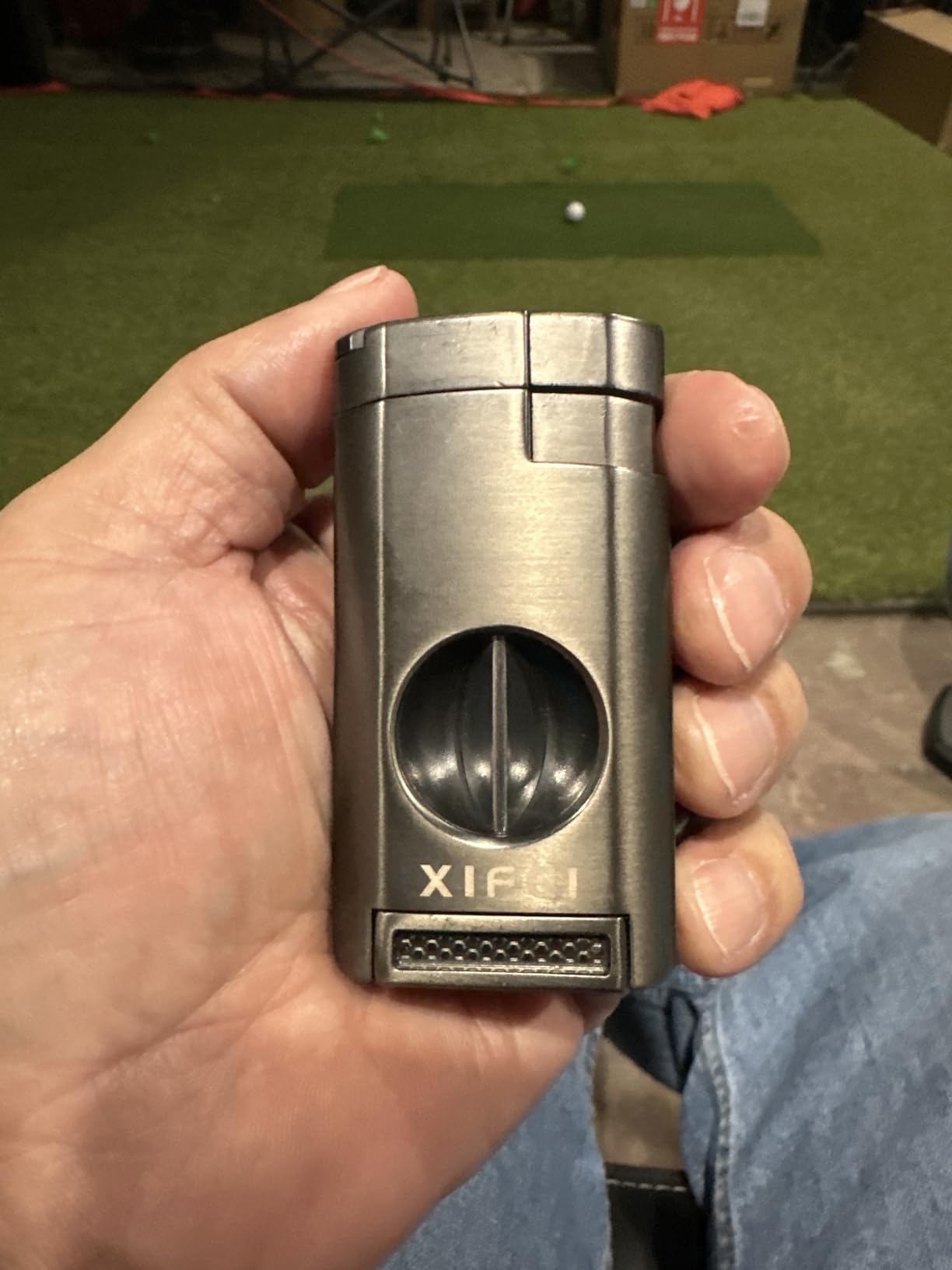 XIFEI Cigar Lighter, Triple Jet Flame Torch Lighter with Cigar Cutter V Cut, Cigar Accessories Cigar Holder, Windproof Refillable Butane Lighters for Smoking with Gift Box customer photo 1