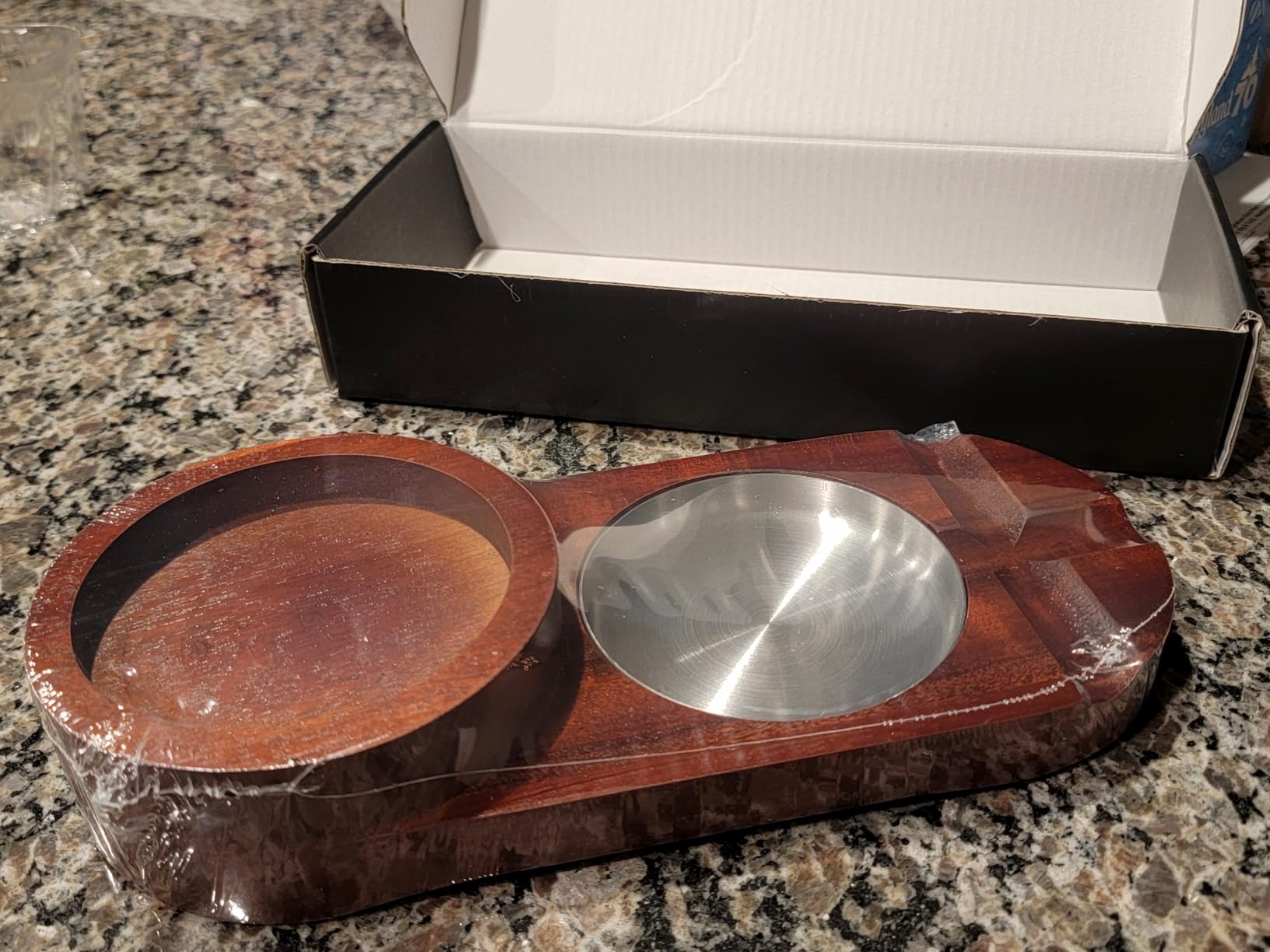 Father Day Gifts Cigar Ashtray Coaster Whiskey Glass Tray and Cigar Holder, Wooden Ash Tray, Slot to Hold Cigar, Cigar Rest Cigar Accessory Set Gift for Men Dad customer photo 1