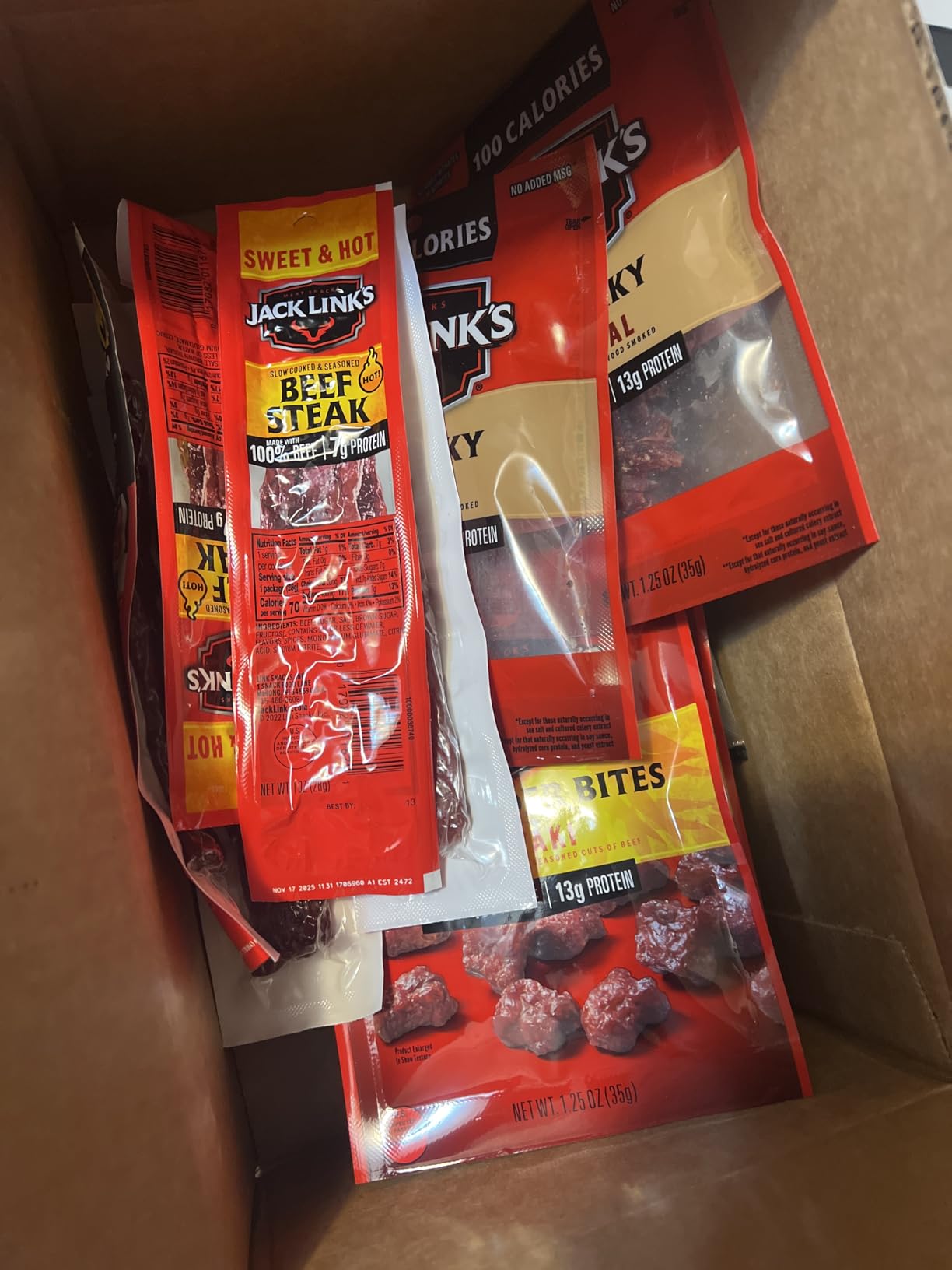 Jack Link's Beef Jerky Variety Pack Gift Basket - 15 Pack - Assorted Jerky, Steaks, and Meat Sticks - Ready to Eat Protein Snacks - Made with 100% Real Beef customer photo 1