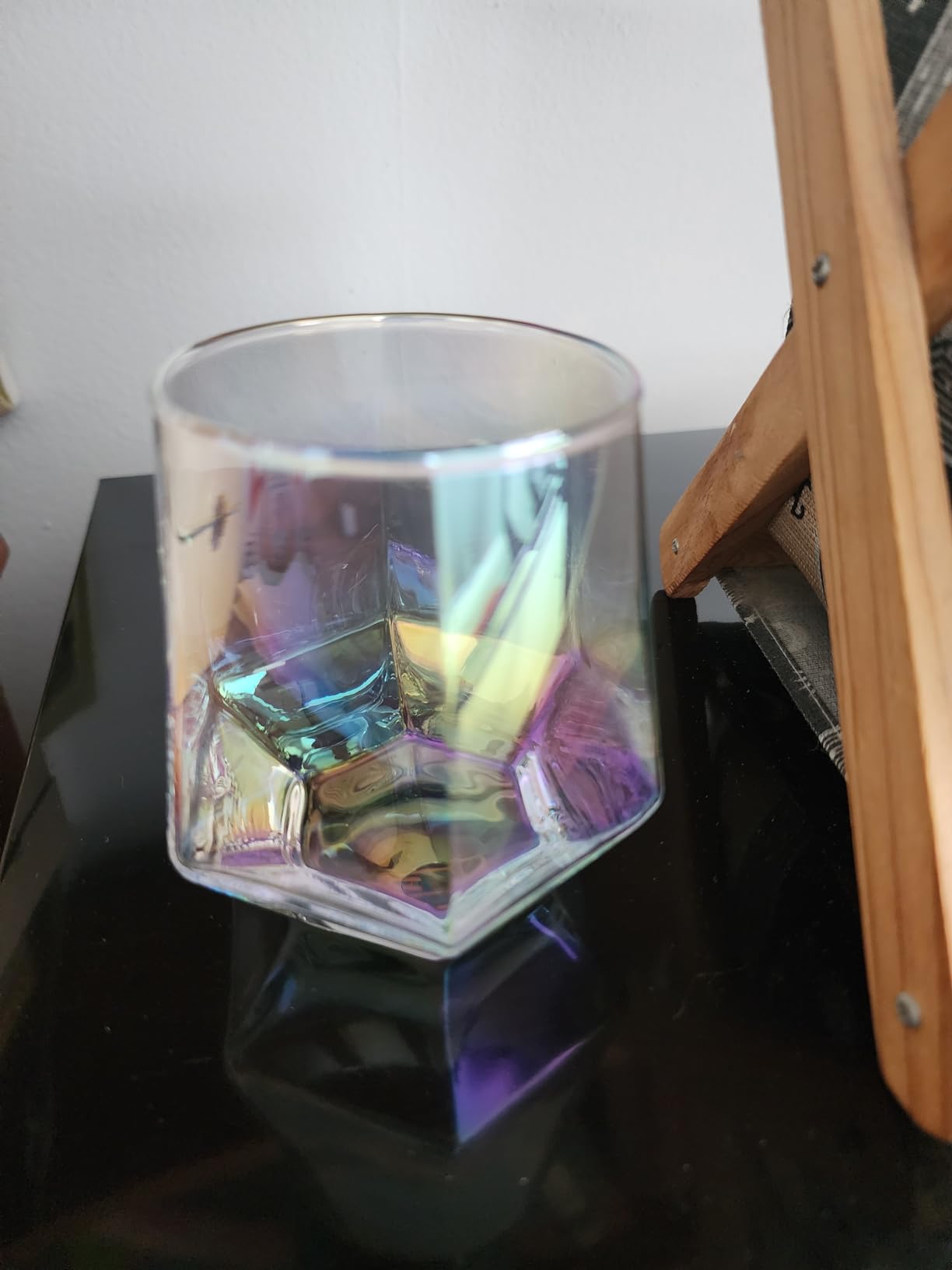 Wine Glasses Set of 2, Diamond Stemless Wine Glasses - Iridescent Glassware customer photo 1