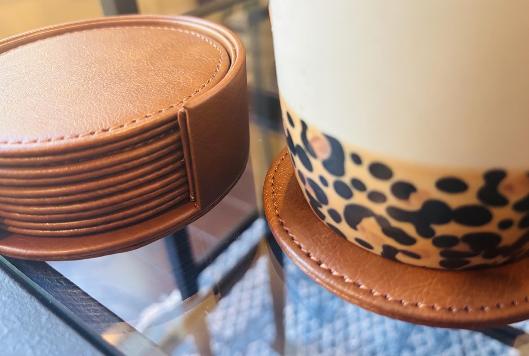 Drink Coasters with Holder, 4