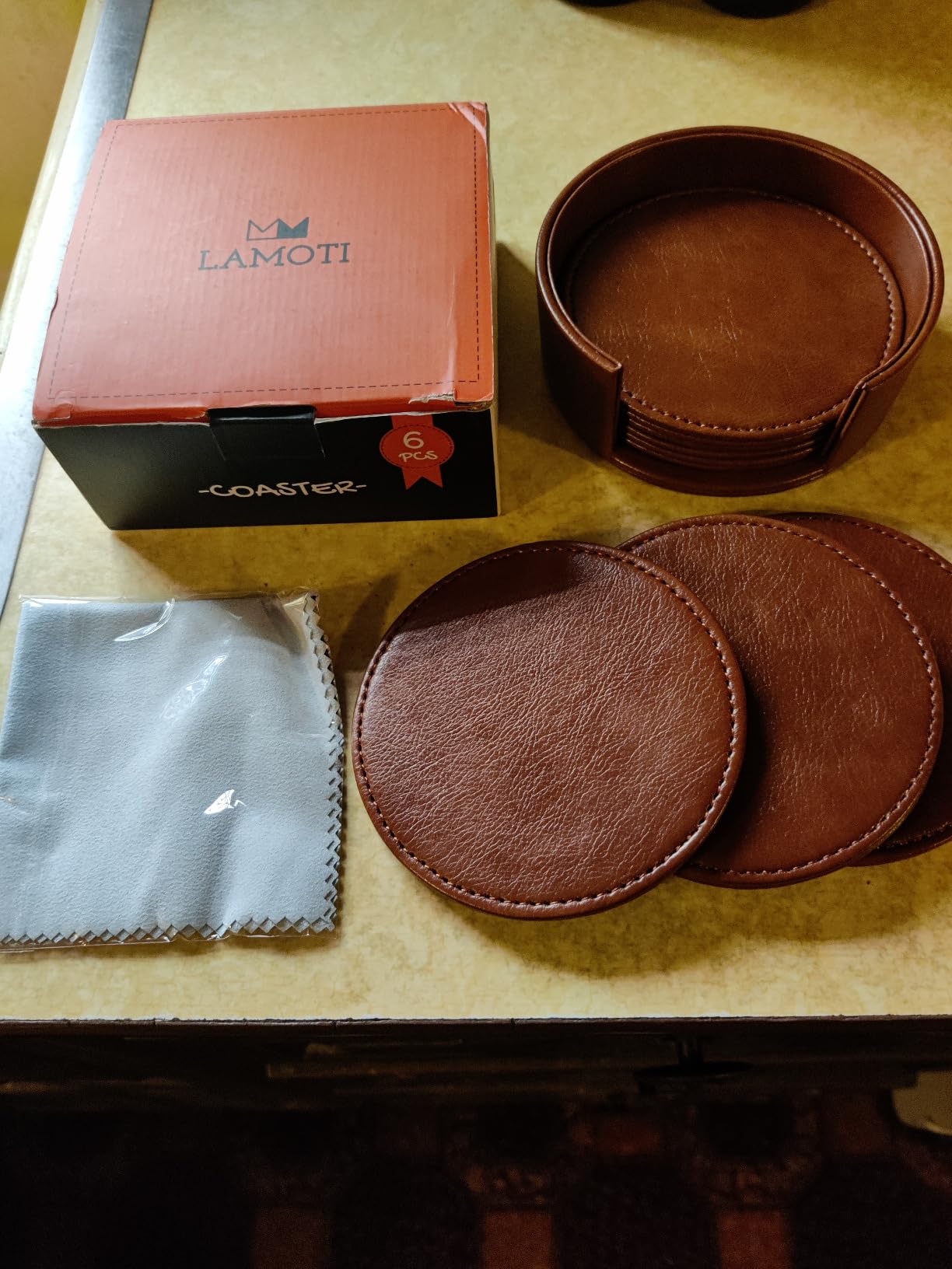 Drink Coasters with Holder, 4