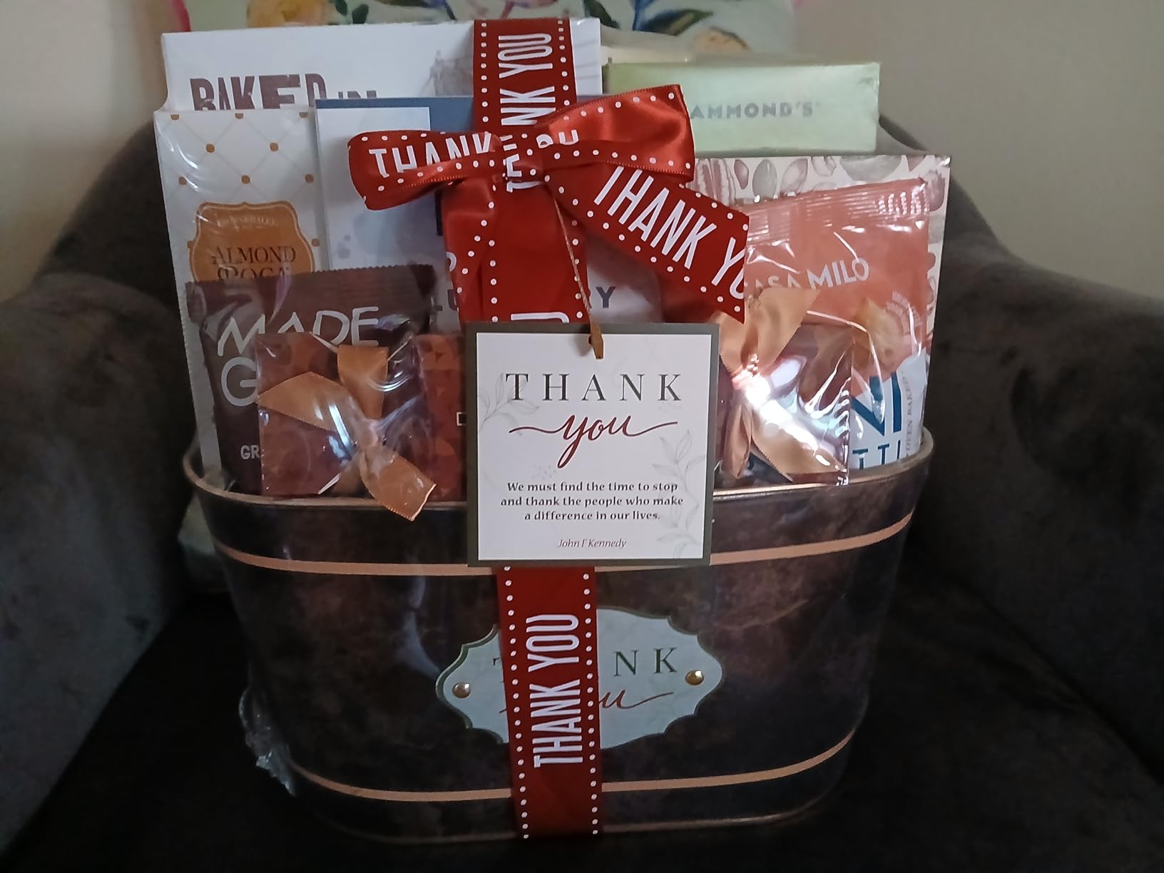Broadway Basketeers Thank You Gift Basket Send Your Appreciation with This Beautiful Display Basket. Enjoy the Large Assortment of Sweets and Savory Treats, Perfect for Mom Dad Friends customer photo 2