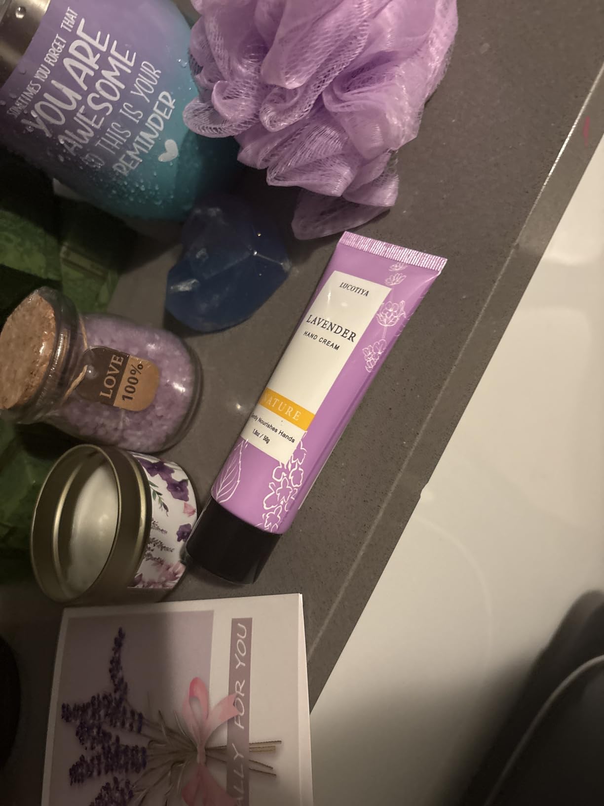 LUCOTIYA Gifts for Women, Mothers Day Gift Basket for Woman Birthday Wine Tumbler Self Care Package for Mom, Bestie, Her, Sister, Wife, Auntie Thank You Gift for Women Teacher Appreciation customer photo 2