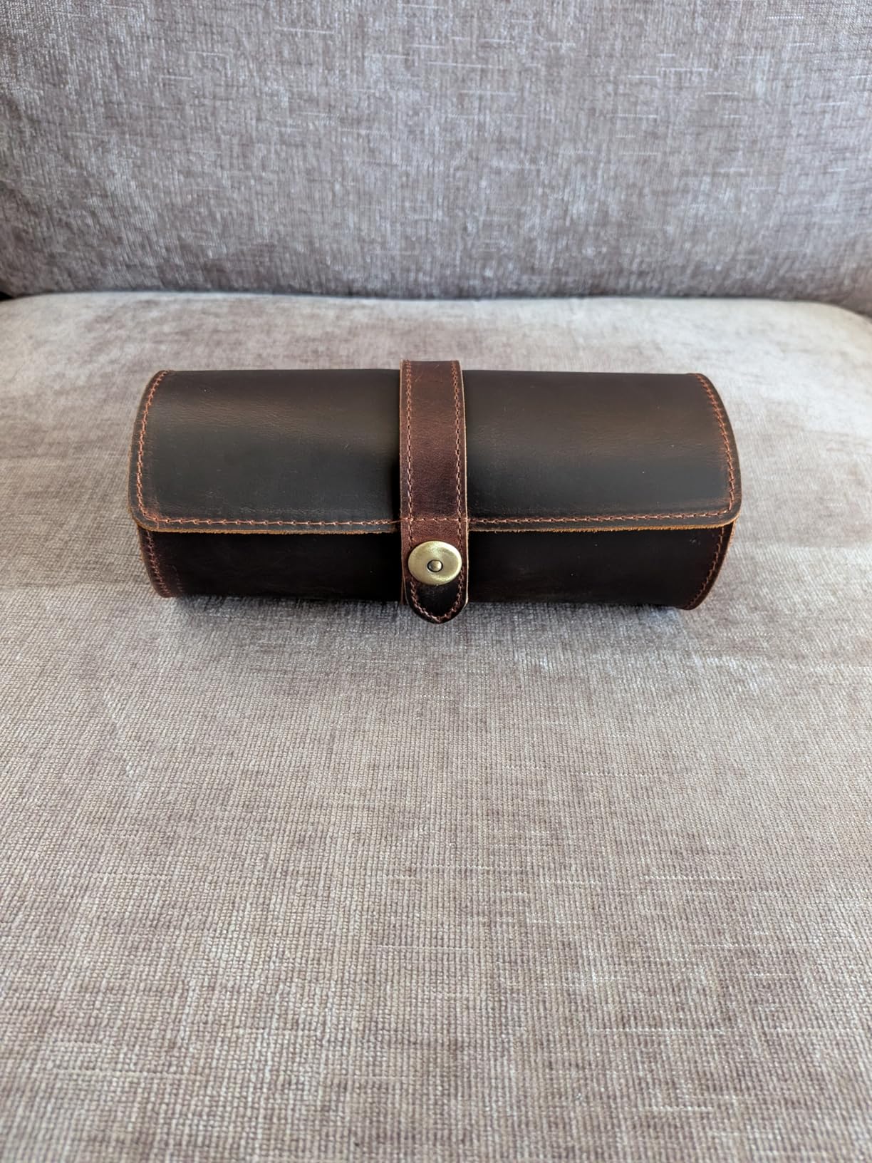 Acidea Genuine Leather Watch Roll Case - Travel Case for 3 Watches, Men's Accessories customer photo 1