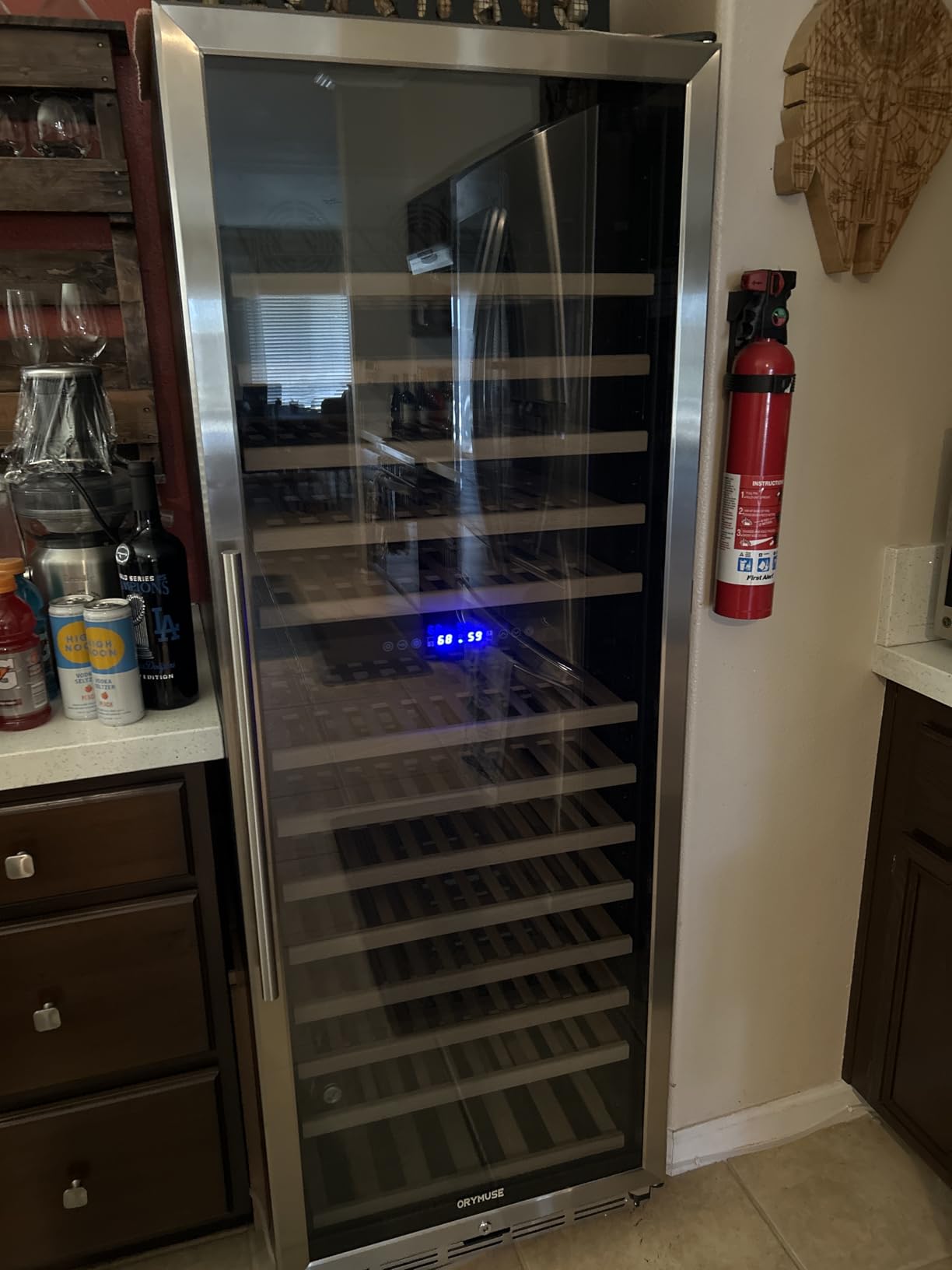 ORYMUSE Dual Zone Wine Fridge Freestanding 175 Bottle, 24 Inch Large Capacity Built-in Wine Cooler Refrigerator with Upgraded Compressor Cooling and Intelligent Temperature Memory customer photo 1