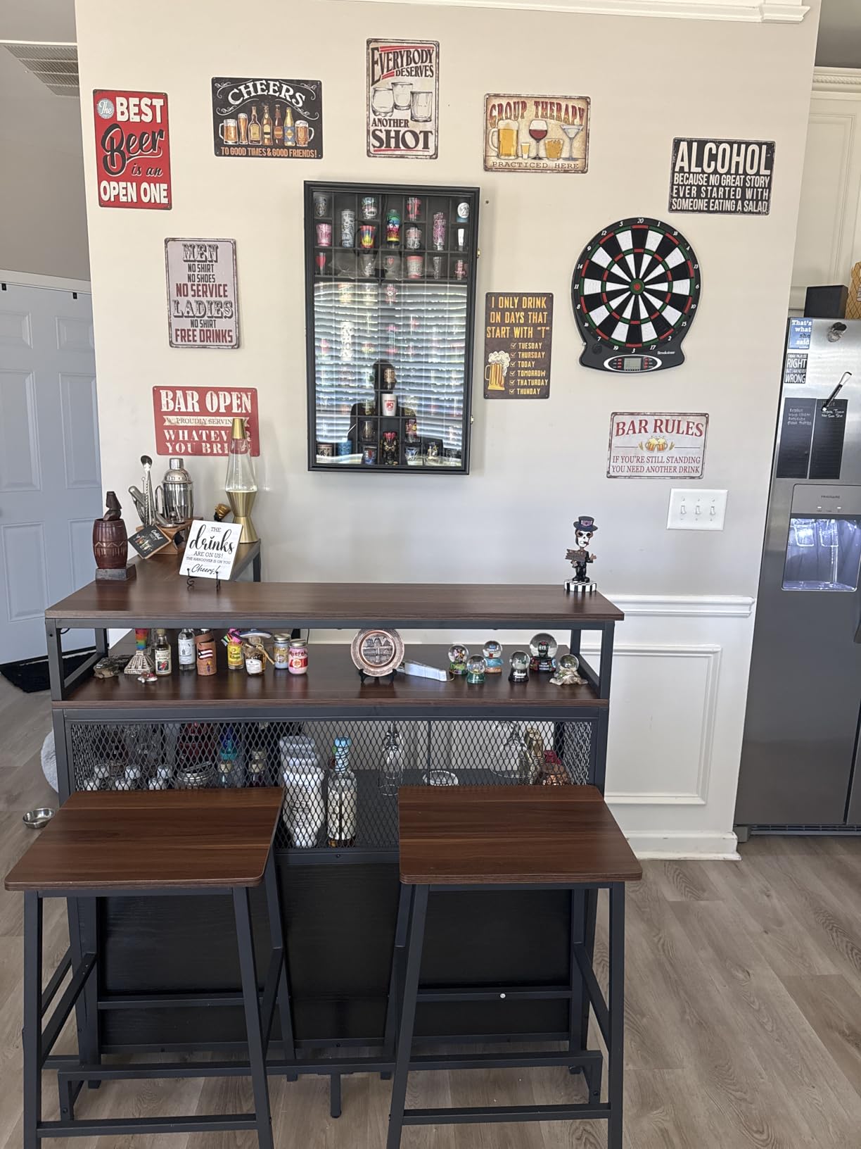 Funny Bar Signs For Home Bar Decor Metal Tin Signs Vintage Man Cave Sign Bar Accessories Garage Decor For Men Pub Wall Decor Open Rules Tin Sign 8x12 Inch (9 Pcs) customer photo 1