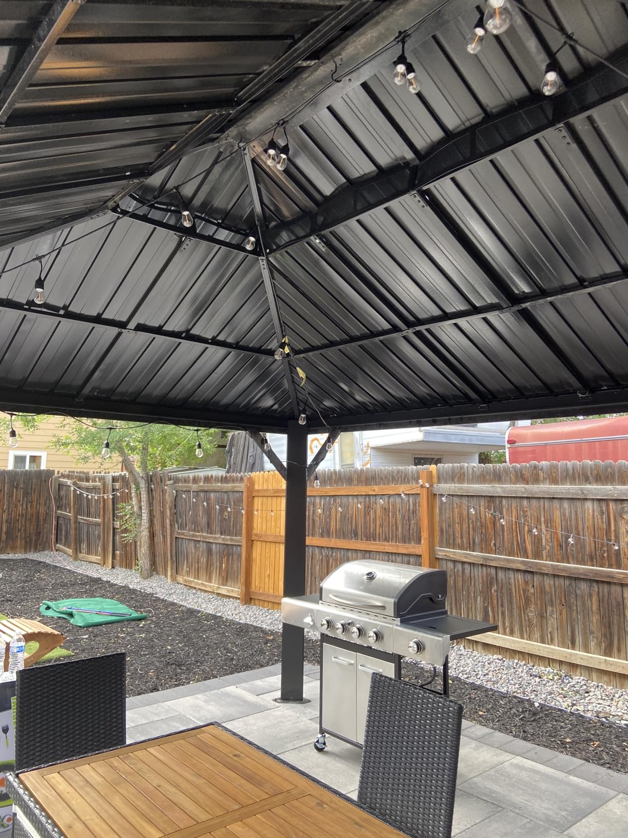 Aoxun 12' X 16' Hardtop Gazebo with Drainage System, Aluminum Outdoor Gazebo with Galvanized Steel Double Roof, Patio Permanent Metal Pavilion with Netting, for Garden, Deckyard, Grey customer photo 2