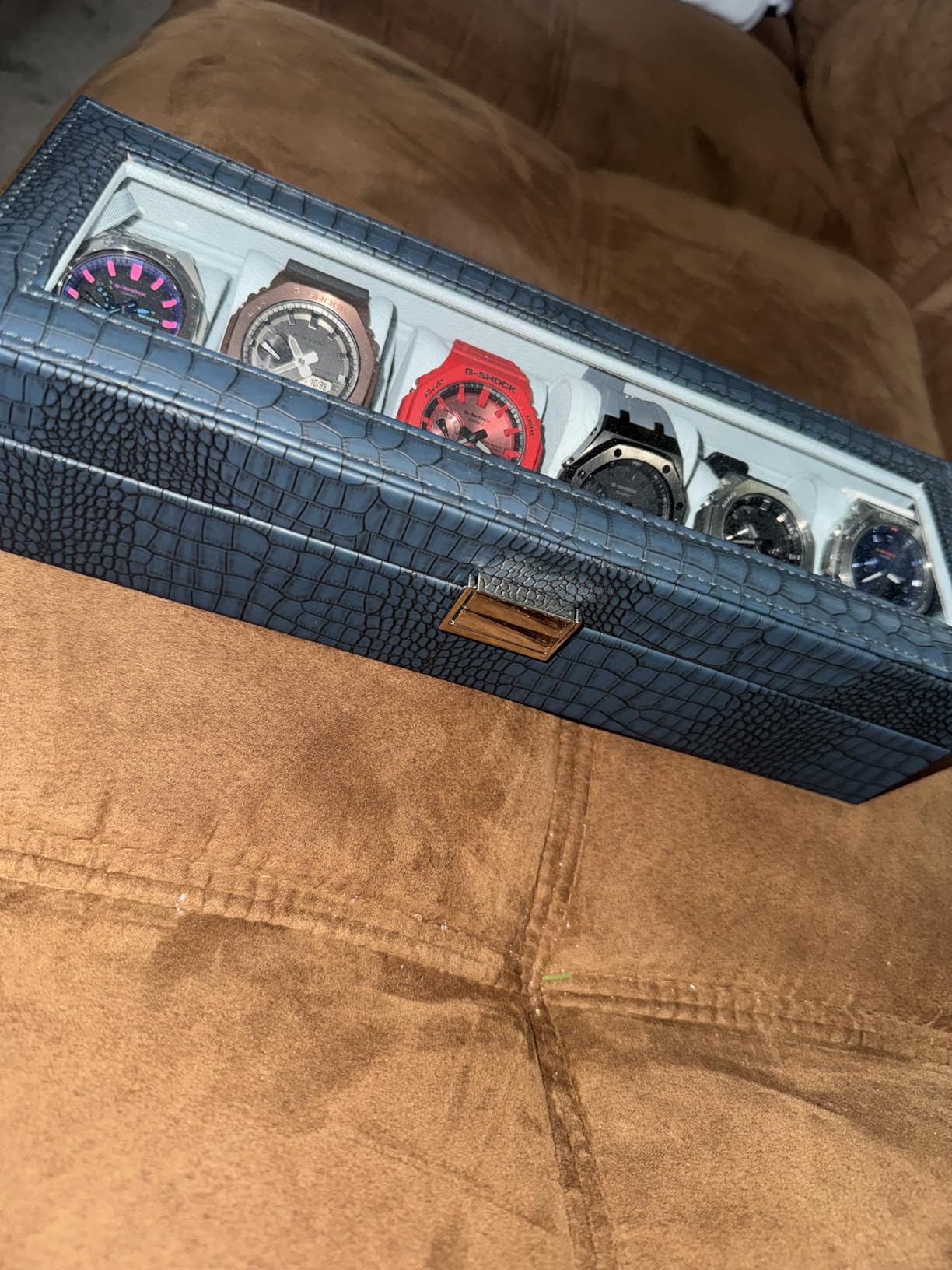 ProCase Watch Box, Fathers Day Gift for Dad, 6 Slot Mens Watch Case, Watch Storage Holder Organizer, Watch Display Case with Glass Lid, Anniversary Birthday Gifts -6 Slot, Espresso customer photo 2