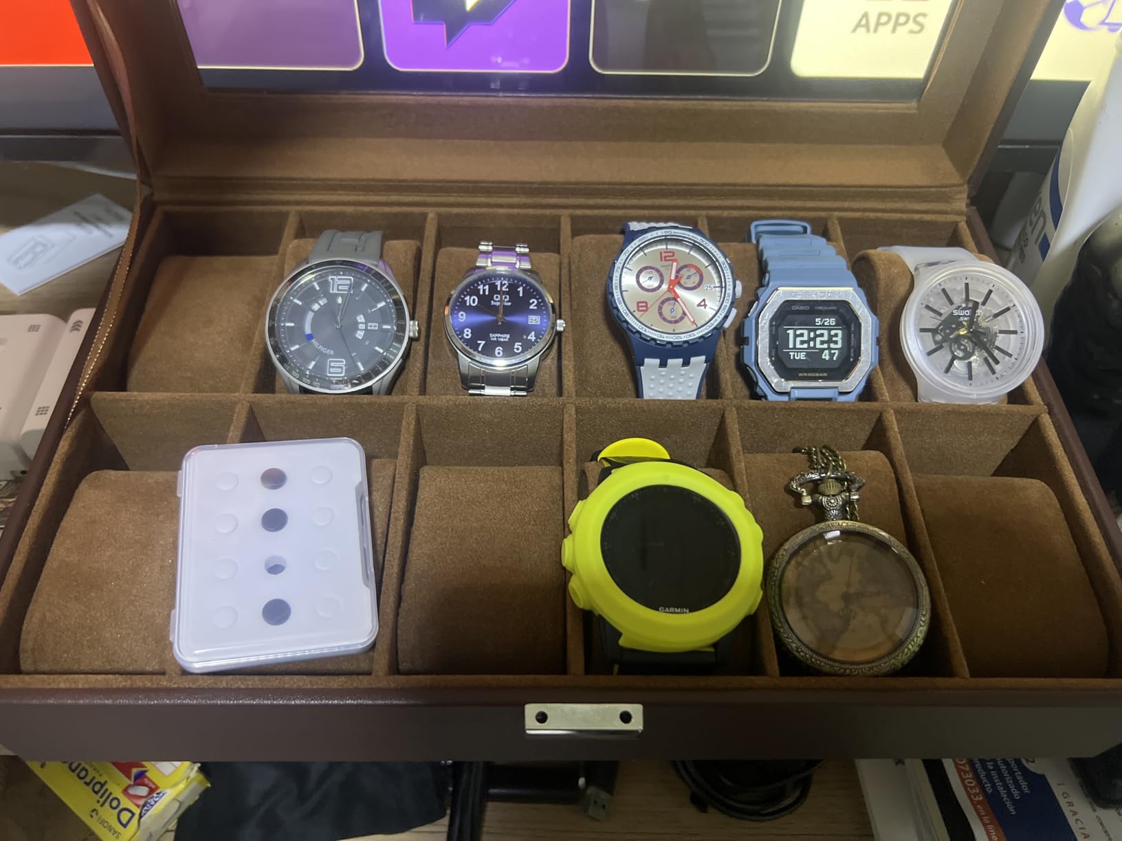 ProCase Watch Box Organizer, Fathers Day Gift for Dad, 12 Slot Watch Display Case With Glass Lid, Watch Storage Holder Mens Watch Case, Anniversary Birthday Gifts -12 Slot, Brown customer photo 2