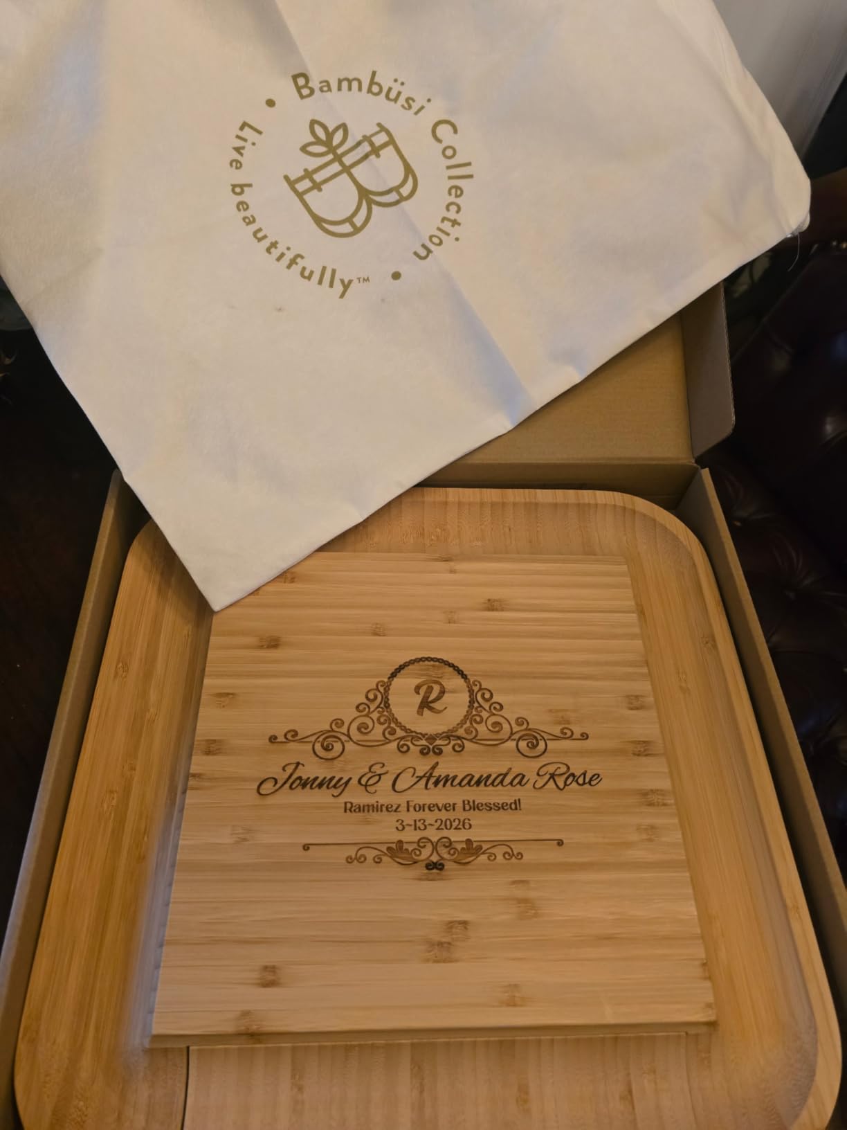 Charcuterie Boards Gift Set - Large Bamboo Cheese Board with Serving Tray, Knives and Bowls for Meat, Cheese and Crackers, for Mom, Housewarming, Wedding, Birthday Gifts for Women customer photo 1