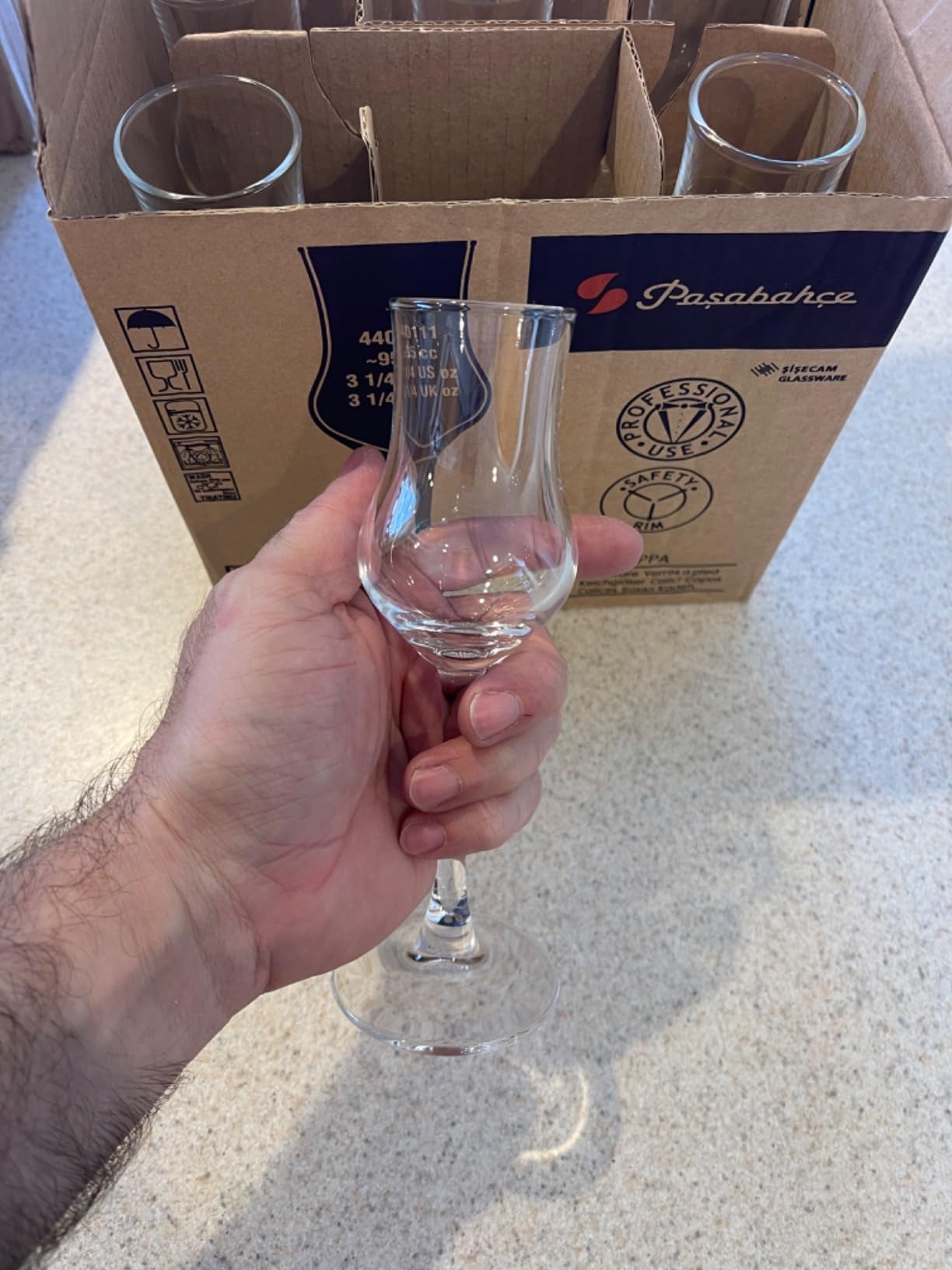 SECEN LONDON Set of 6, 3.2 oz, Crystal Glass Stemware Collection Fruit Brandy/Grappa Cocktail Spirits Glass, Italian Tulip Shape, Tasting Glasses customer photo 1