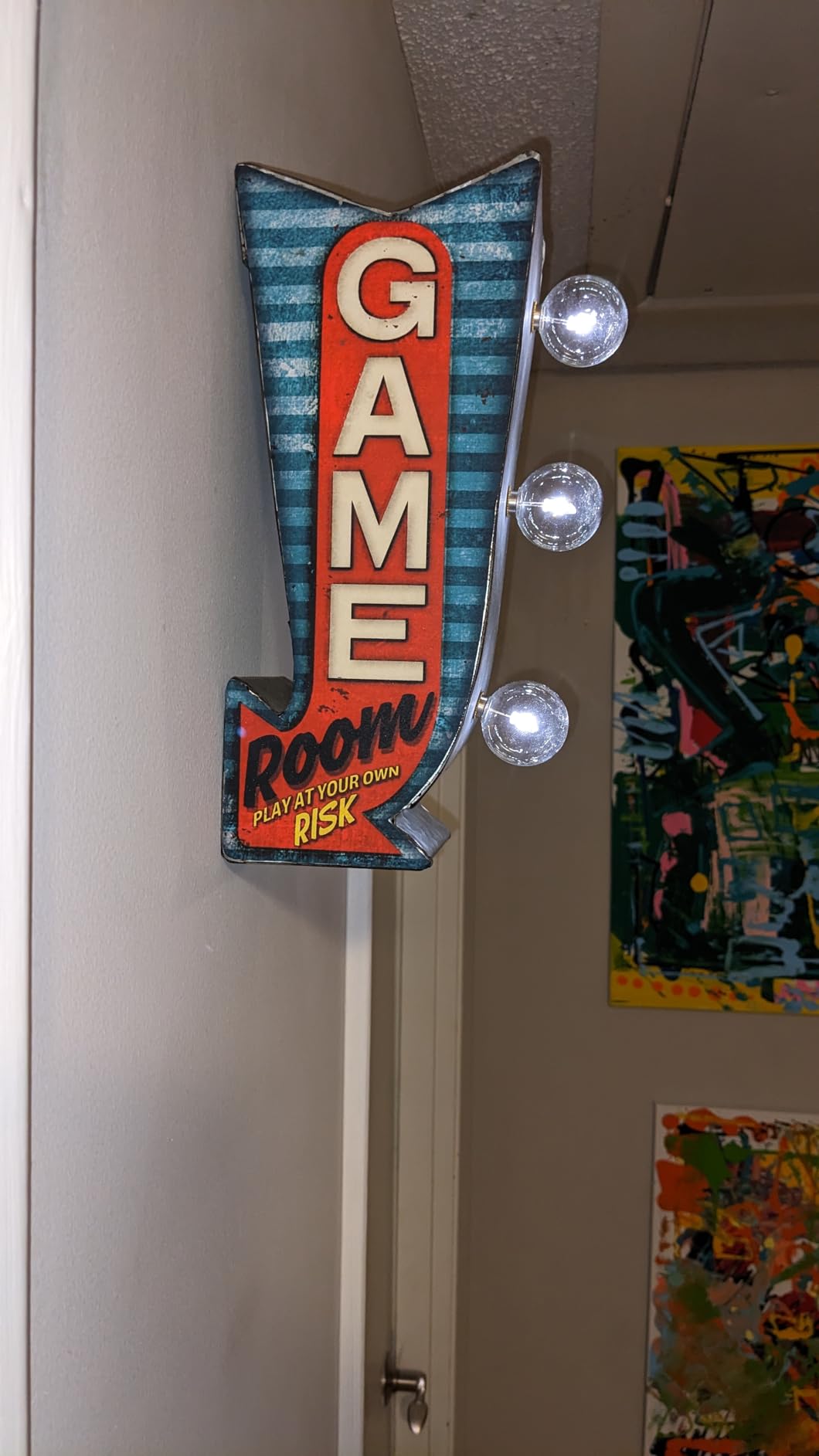 Bar Double-Sided Marquee Sign With LED Bulbs Vintage Inspired Retro Wall Decor For The Man Cave, Game Room, Arcade, Or Home Bar (12