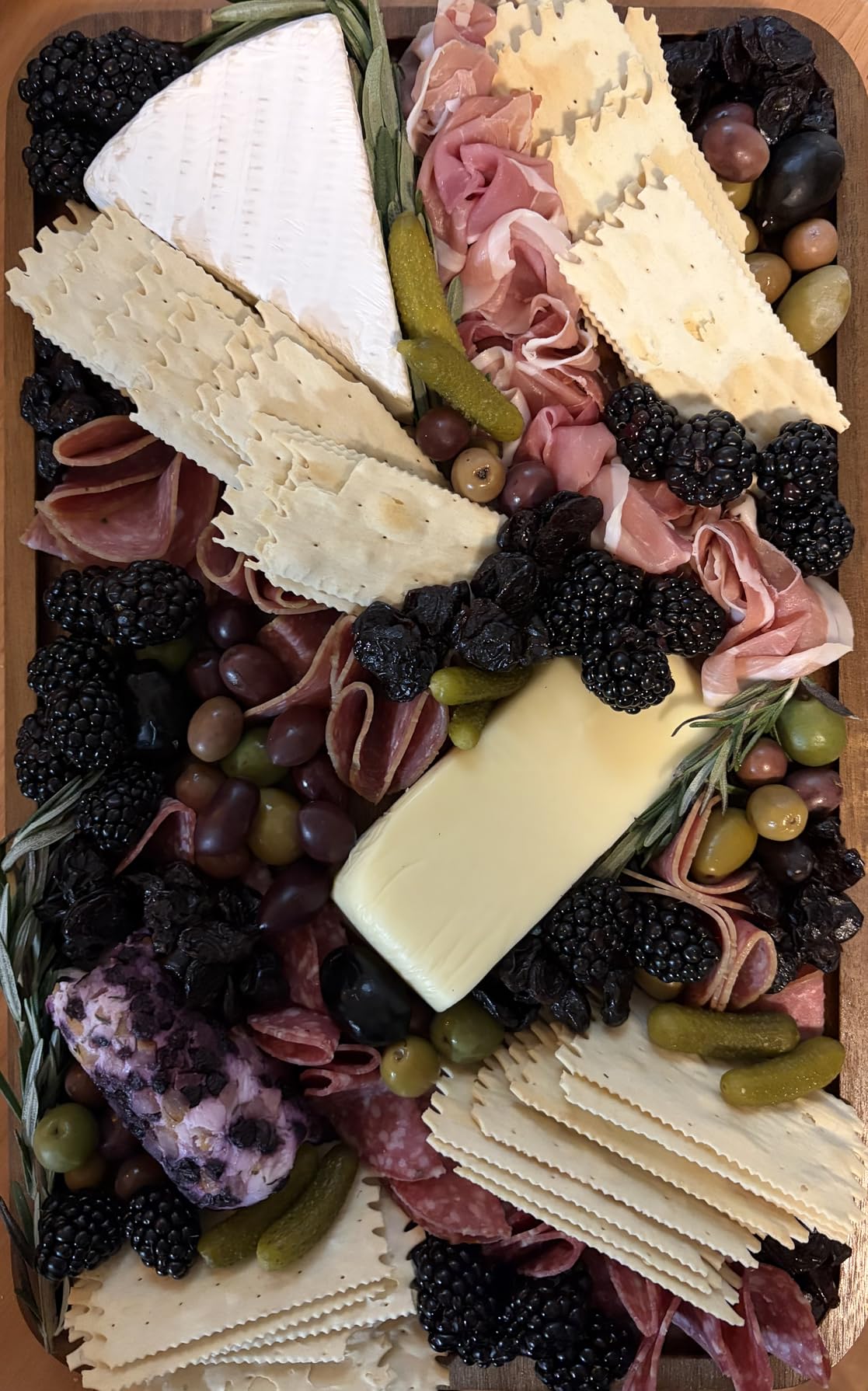 Large Wooden Serving Trays Long Party Charcuterie Boards Acacia Wood Platters Serving Cheese Board Rectangular Appetizer Snack Plates Rectangle Kitchen Dinner Platter for Food Dish Cake Dessert Tray customer photo 2