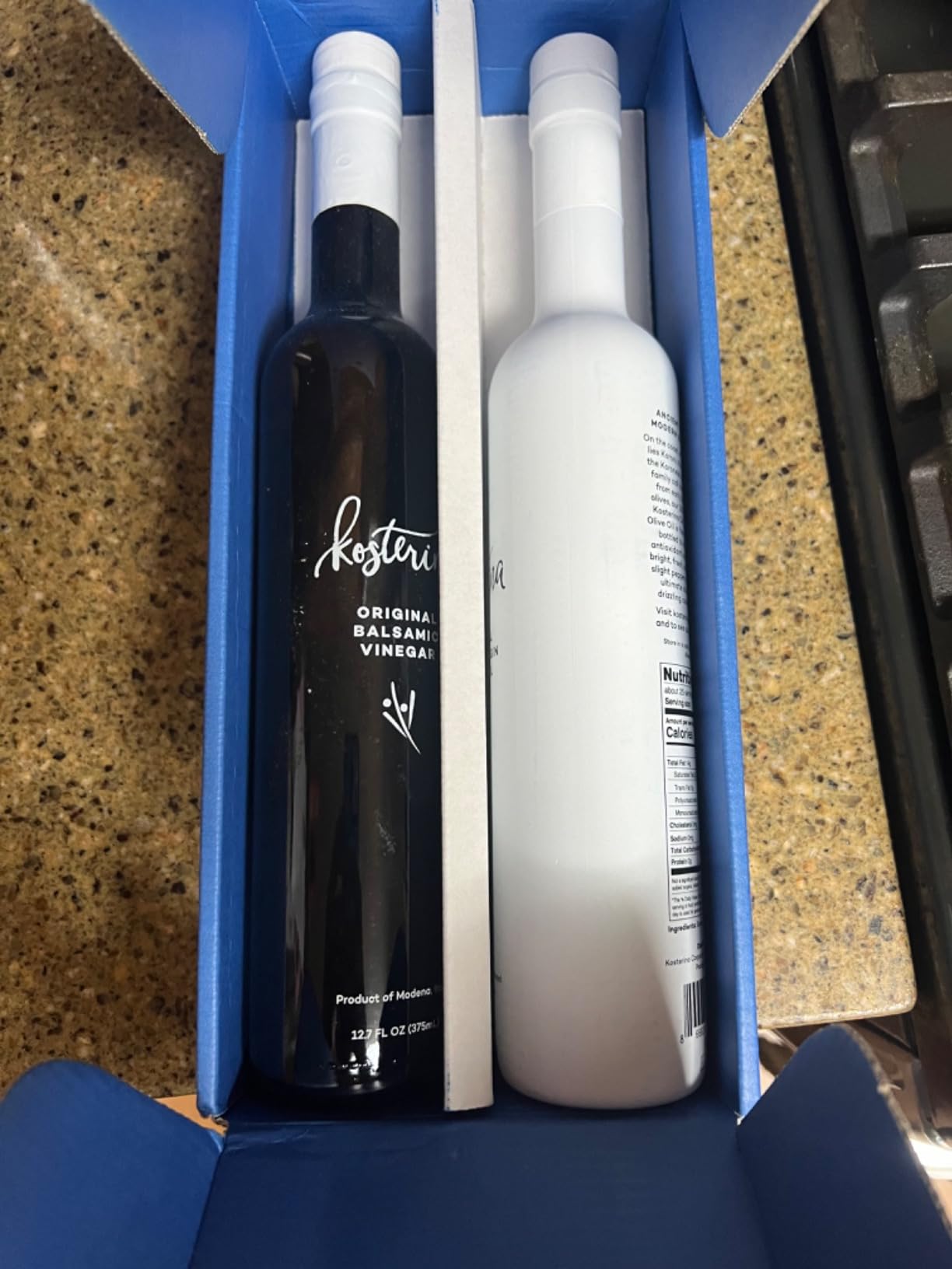 Kosterina Extra Virgin Olive Oil & Balsamic Vinegar Gift Set | Greek EVOO + Modena Balsamic | Polyphenol Rich Olive Oil from Koroneiki Olives | High Antioxidant Oil Gift Set (12.7 oz | Set of 2) customer photo 1