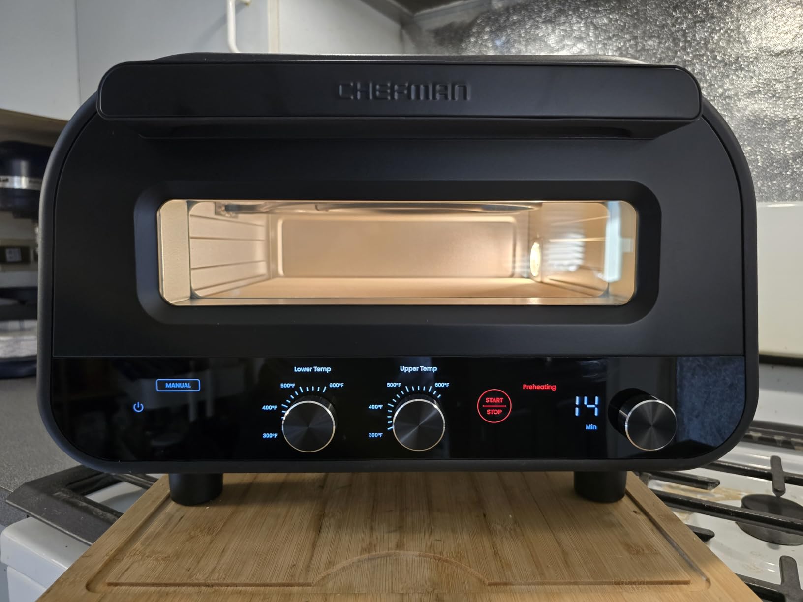 CHEFMAN Indoor Pizza Oven - Makes 12 Inch Pizzas in Minutes, Heats up to 800°F - Countertop Electric Pizza Maker with 5 Touchscreen Presets, Pizza Stone and Peel Included - Stainless Steel customer photo 2