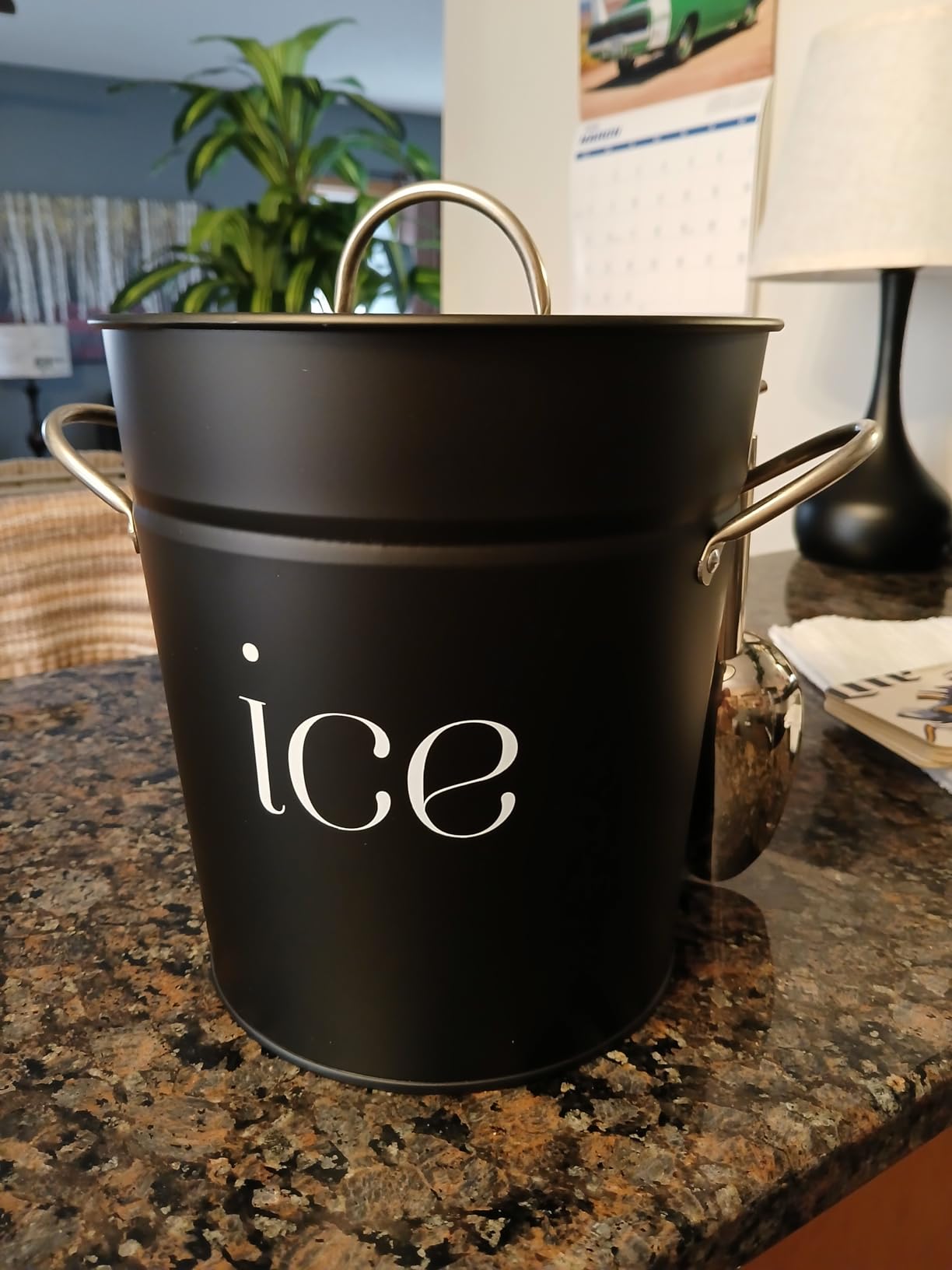 3Qt White Galvanized Ice Bucket with Lid, Scoop & Handles - Ideal for Cocktails, Parties, BBQs, Wine & Champagne. Double-Layer Insulated Outer & Galvanized Inner Layer, Perfect for Home & Outdoor Use customer photo 1
