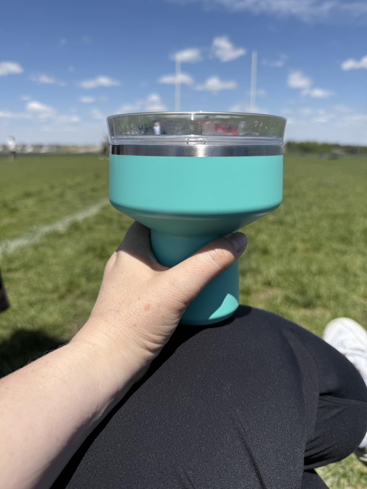 REDUCE Saltini 16 oz Cocktail Tumbler - Insulated Margarita Tumbler with Lid - Keeps Drinks Cold for 10 Hours - 360 Sippable Martini Glass Alternative - Shatterproof, Perfect for Parties - Sea Glass customer photo 1
