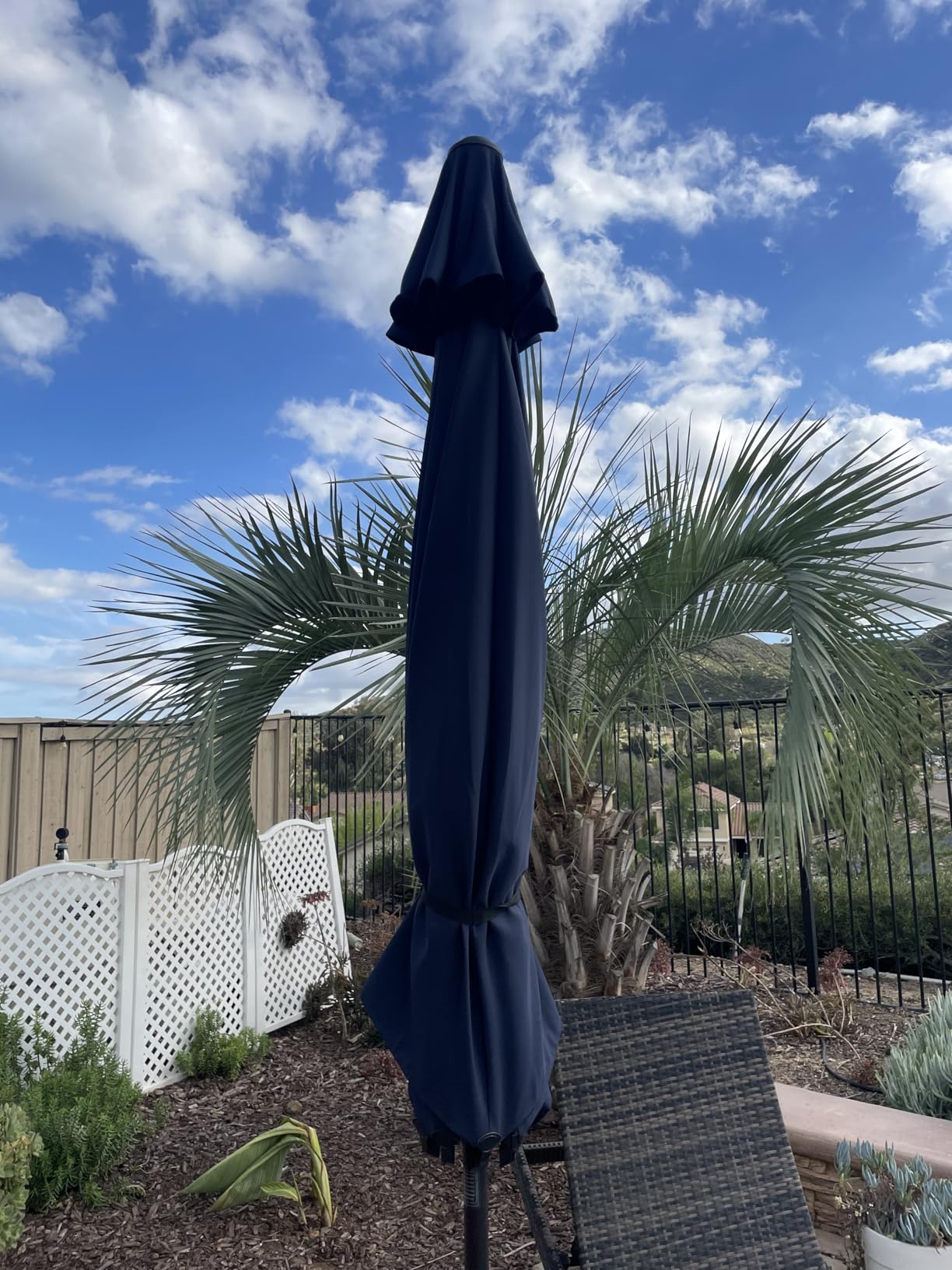 Abba Patio 9FT Lyon Outdoor Patio Umbrella Outdoor Table Umbrella with Push Button Tilt and Crank Market Umbrella 8 Sturdy Ribs UV Protection Waterproof for Garden Deck Backyard Pool, Black & Ivory customer photo 1