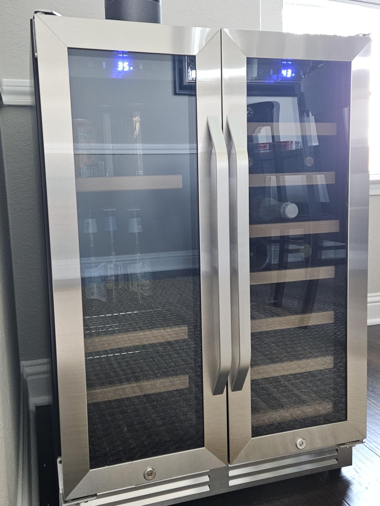 Velivi 24 Inch Beverage Refrigerator Outdoor, Under Counter Beverage Cooler for Patio, Built-in Drink Fridge 210 Cans, with Stainless Steel Door for Soda, Beer, Wine customer photo 2