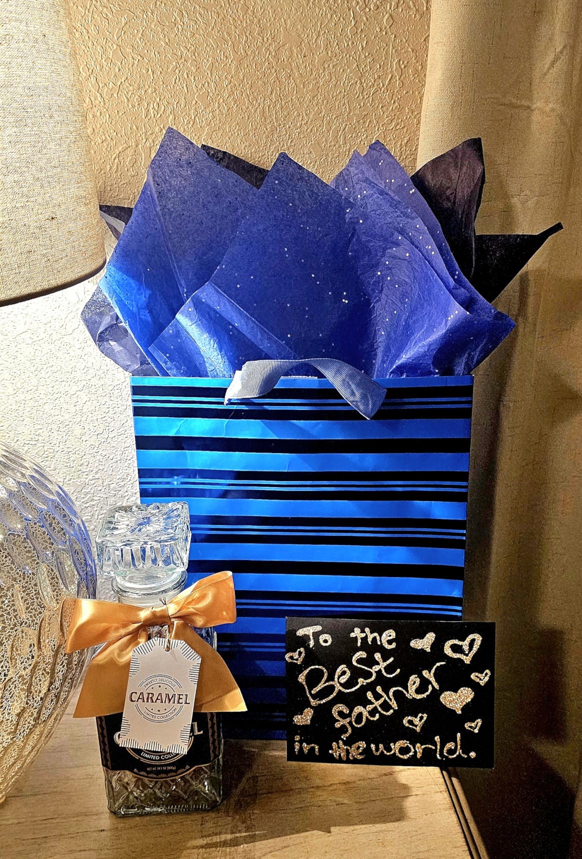 Scotch Caramels & Glass Decanter - Him & Her, Non-Alcoholic Premium Salted Caramel, Chocolate Candy Delights Gourmet Collection, Father's Day Gift Basket for Men, Boyfriend, Husband, Dad customer photo 1