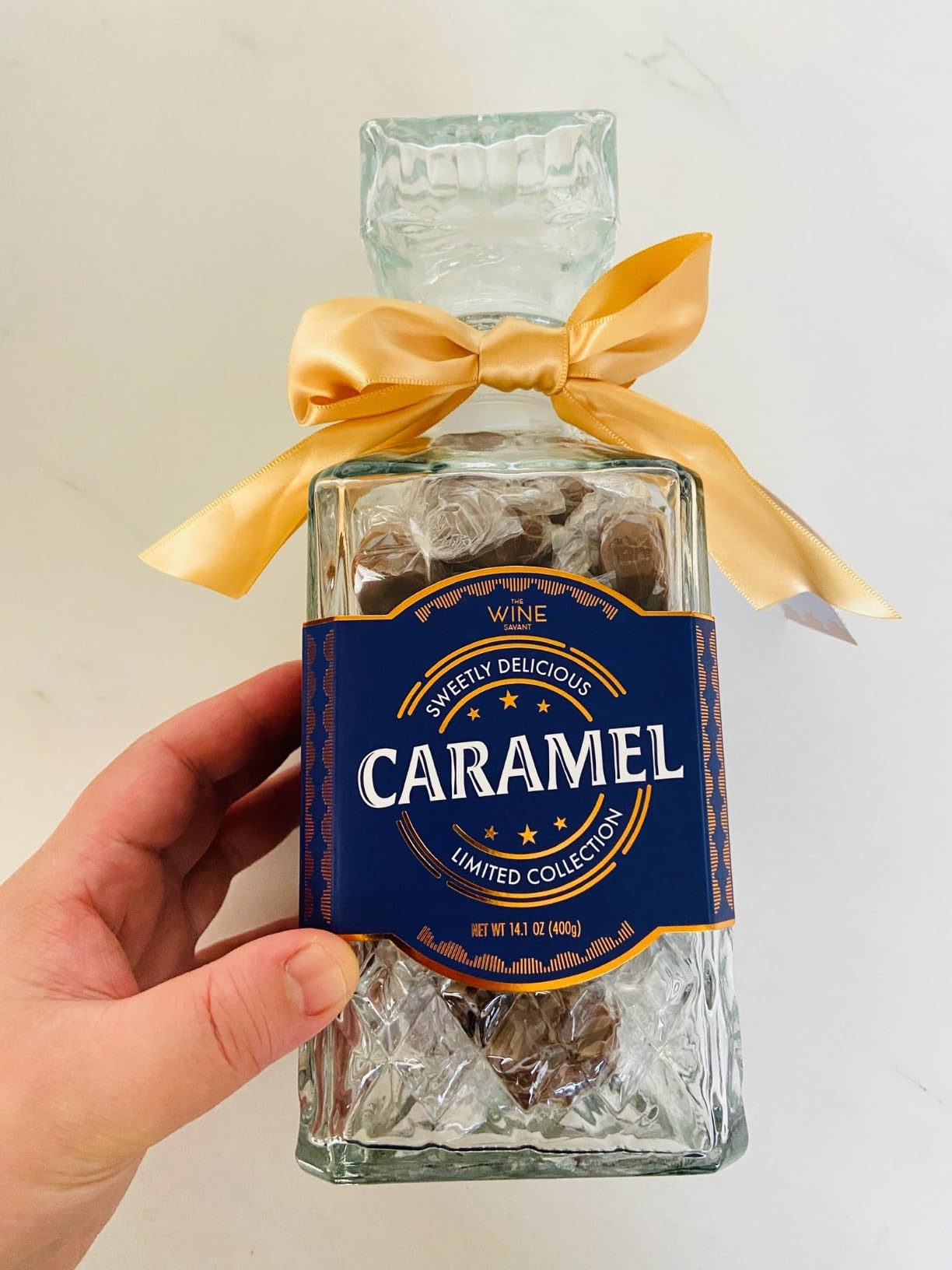 Scotch Caramels & Glass Decanter - Him & Her, Non-Alcoholic Premium Salted Caramel, Chocolate Candy Delights Gourmet Collection, Father's Day Gift Basket for Men, Boyfriend, Husband, Dad customer photo 2
