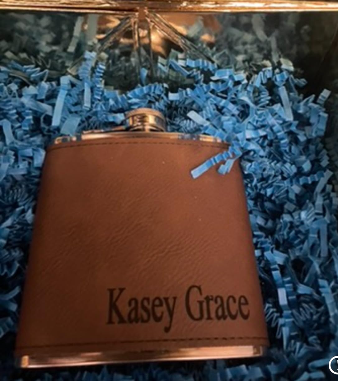 Personalized Leather Flask, Groomsmen, Engraved, Hip, Custom, Monogrammed, for Groomsmen, Groomsman customer photo 1