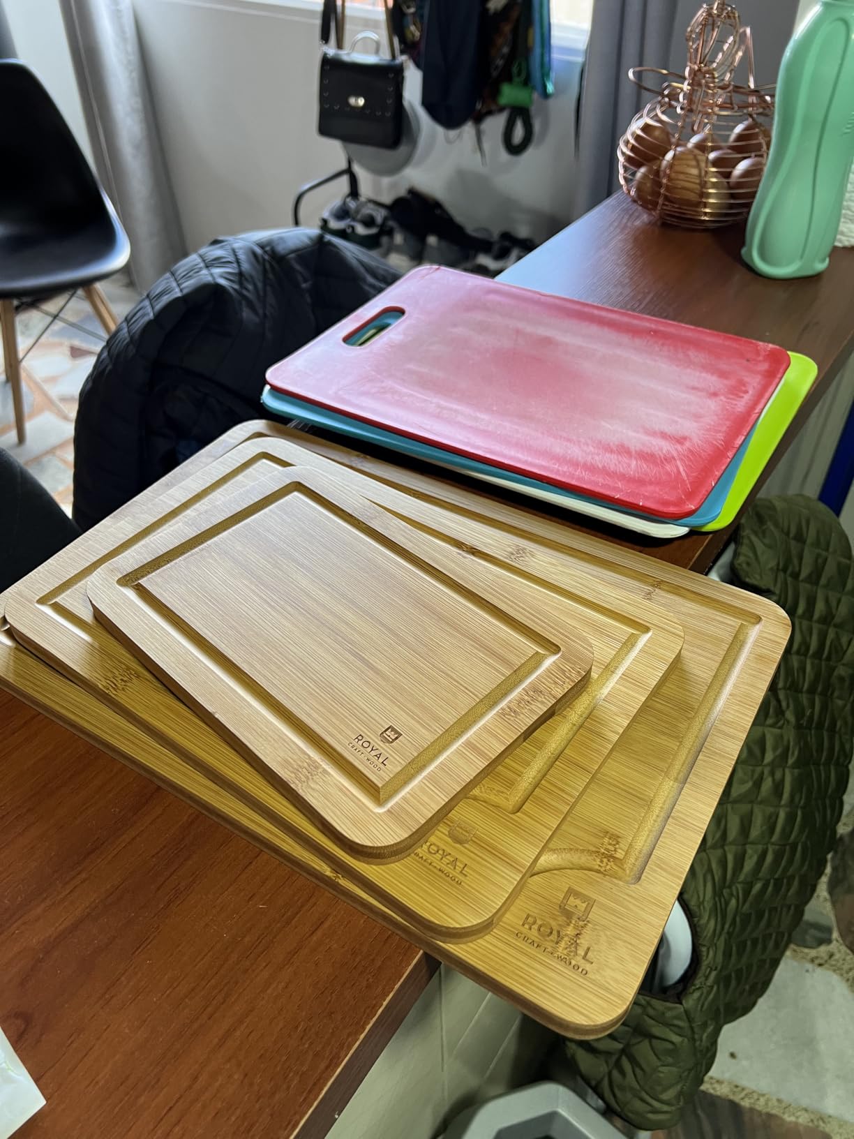 ROYAL CRAFT WOOD Wooden Cutting Boards for Kitchen Meal Prep & Serving - Non Toxic Bamboo Wood Cutting Board Set with Deep Juice Groove Side Handles - Charcuterie & Chopping Butcher Block for Meat customer photo 1