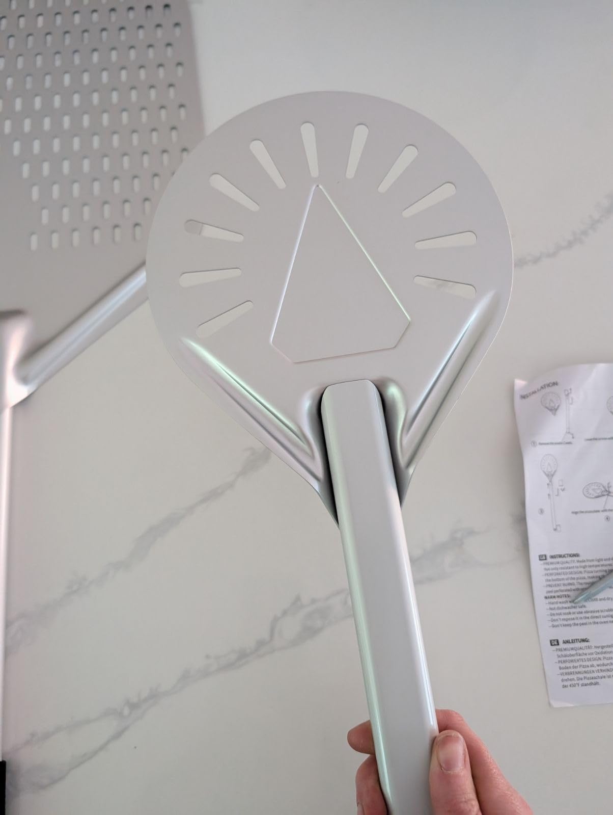 12 Inch + 7 Inch Perforated Pizza Peel Set with Metal Handle customer photo 2