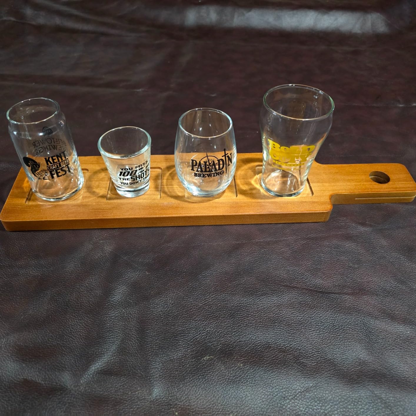 LZMS 6-Pack Walnut Flight Boards, Double-Sided Beer, Whiskey & Wine Tasting Paddles with Multiple Size Holes, Perfect for Margarita, Tequila, Bourbon Sampling, Party & Bar Serving, Durable Elegant Design customer photo 2