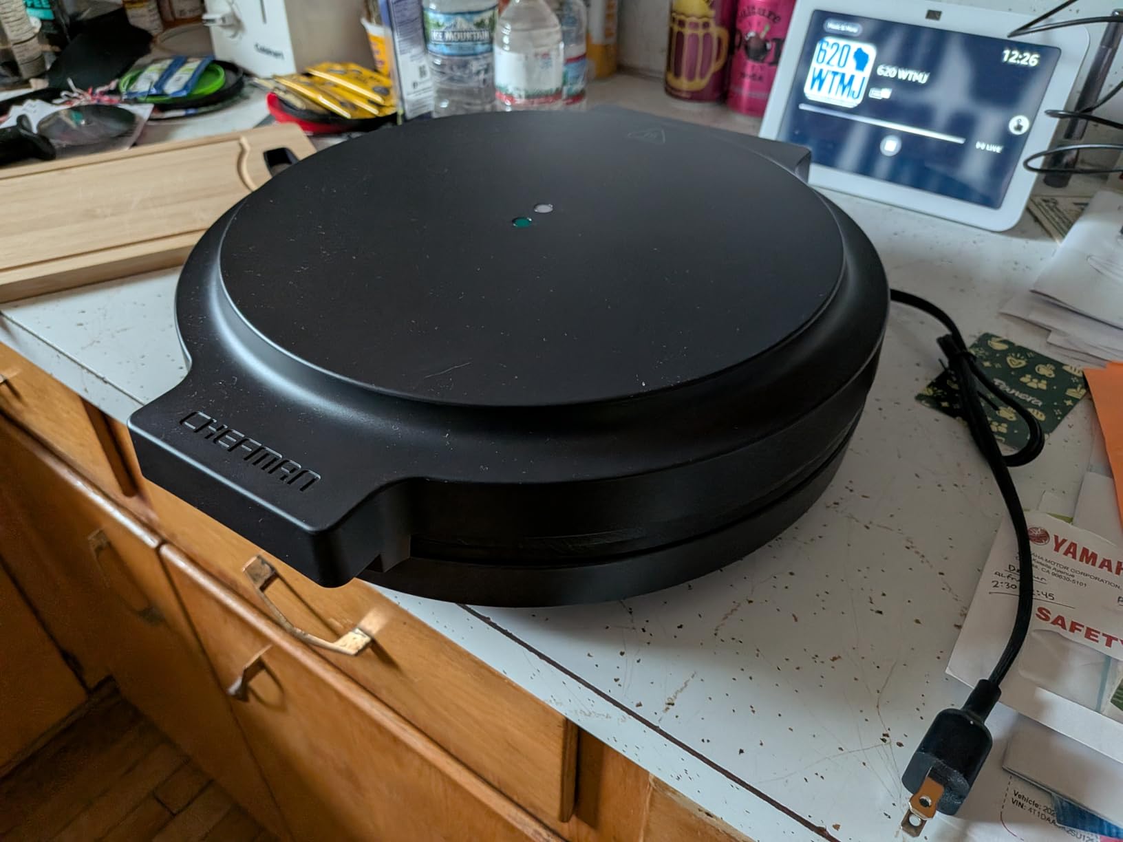 Chefman Everything Maker & Pizza Oven - 1440W Countertop Electric Pizza Maker with 12-Inch Nonstick Cooking Plates, Plus Makes Quesadillas, Omelettes and More, with Indicator Lights and Vertical Storage customer photo 2
