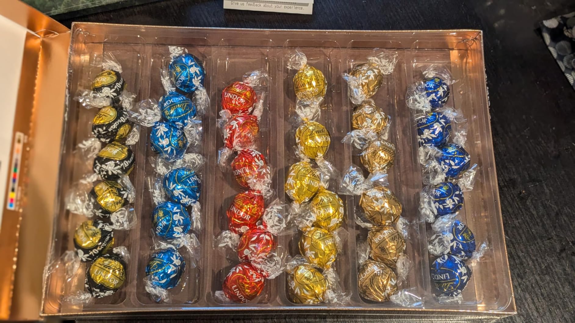 Lindt LINDOR Deluxe Assorted Chocolate Candy Truffles Gift Box, 15.2 oz., Full Size customer photo 2