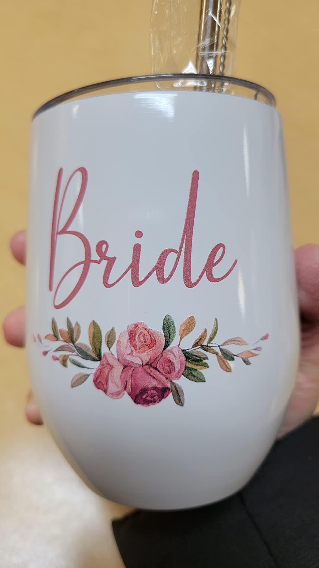 CARAKNOTS Bridesmaid Proposal Gifts Box, Will You Be My Bridesmaid Gift Set Pink Bridesmaids Box for Wedding Bridal Bachelorette Party Favor Stainless Steel Wine Tumbler 12 oz customer photo 2