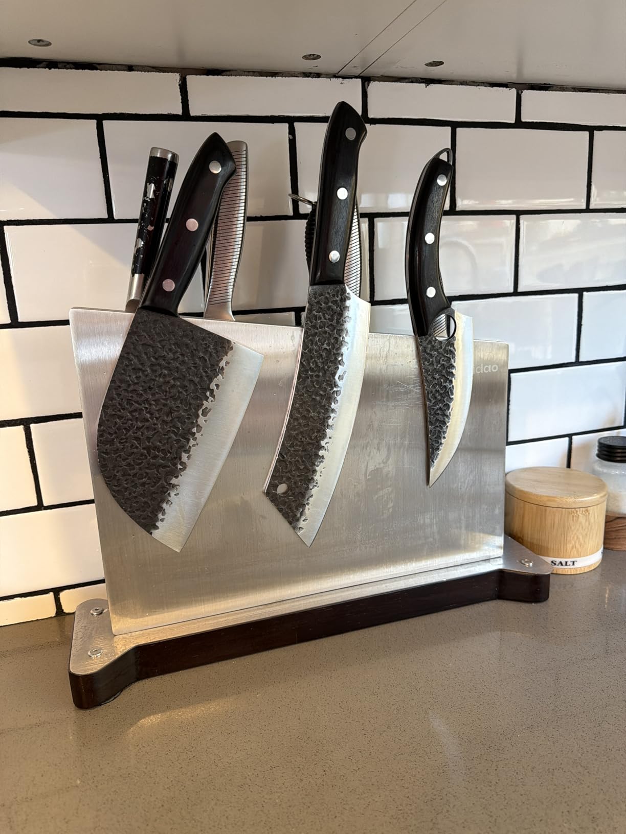 Huusk Butcher Knife Set Hand Forged Serbian Chef Knife Viking Boning Knife Cleaver Knife 3PCS Kitchen Knife Set for Meat Cutting Home & Outdoor Cooking BBQ Knives Gift for Men customer photo 1
