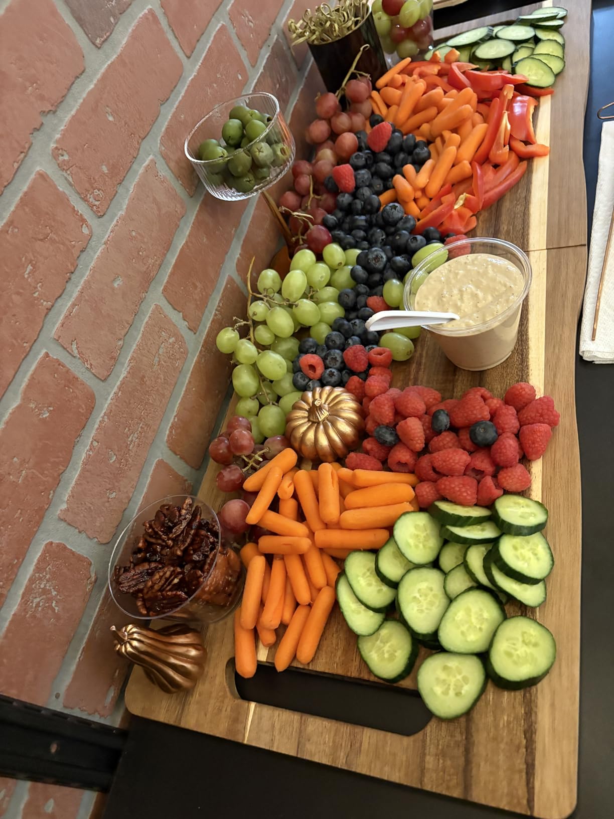 Acacia Large Charcuterie Board, Wood Charcuterie Boards with Handles Foldable Travel 33 x 12 Inch Cheese Boards Serving Board with Food Meat Party Appetizers (Large, Rectangular) customer photo 2