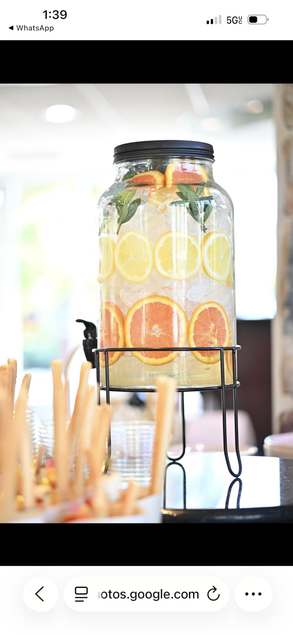 1.5 Gallon Glass Drink Dispensers for Parties, Ice Beverage Dispensers with Stand, Glass Water Dispenser with Spigot, Laundry Detergent Dispenser, Lemonade Dispenser customer photo 1