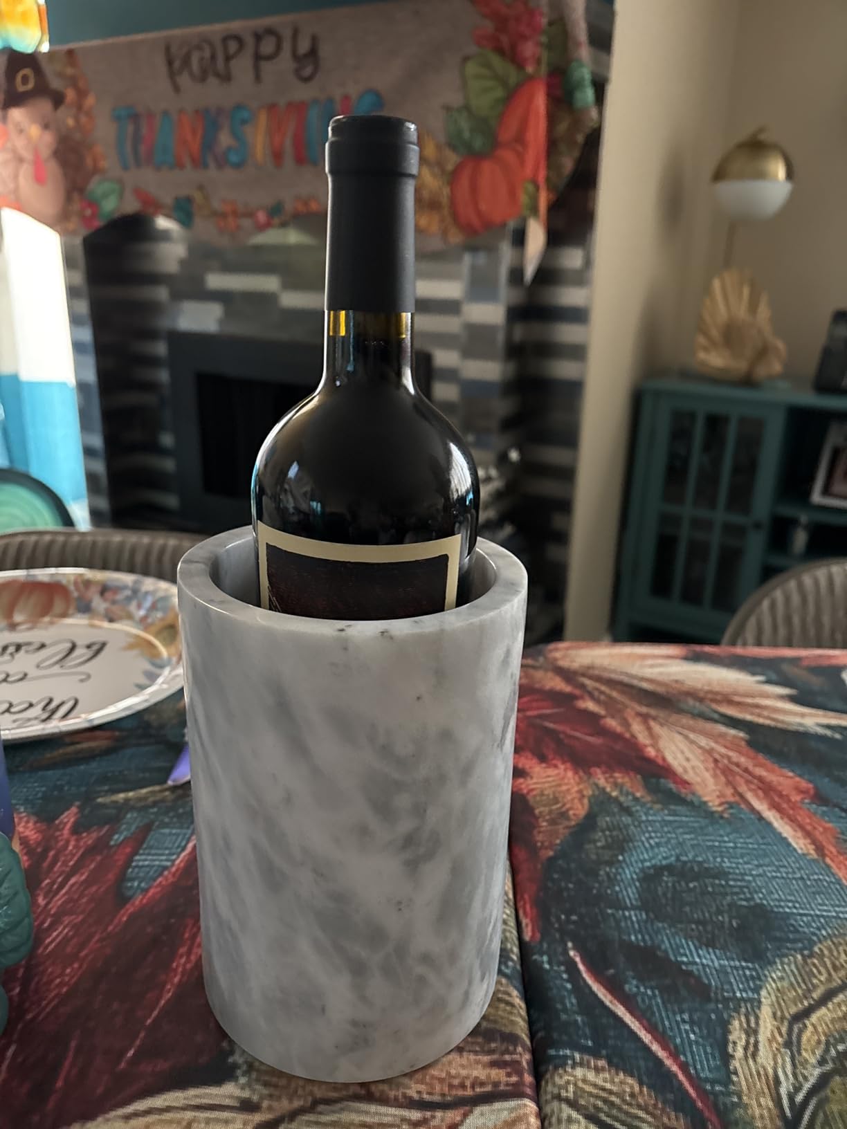 Marble Wine Bottle Chiller Bucket, Marble Wine and Champagne Cooler Chiller, Keep Wine and Beverages Cold, Ideal Gift for Wine Lovers, Holds Any 750ml Bottle customer photo 2