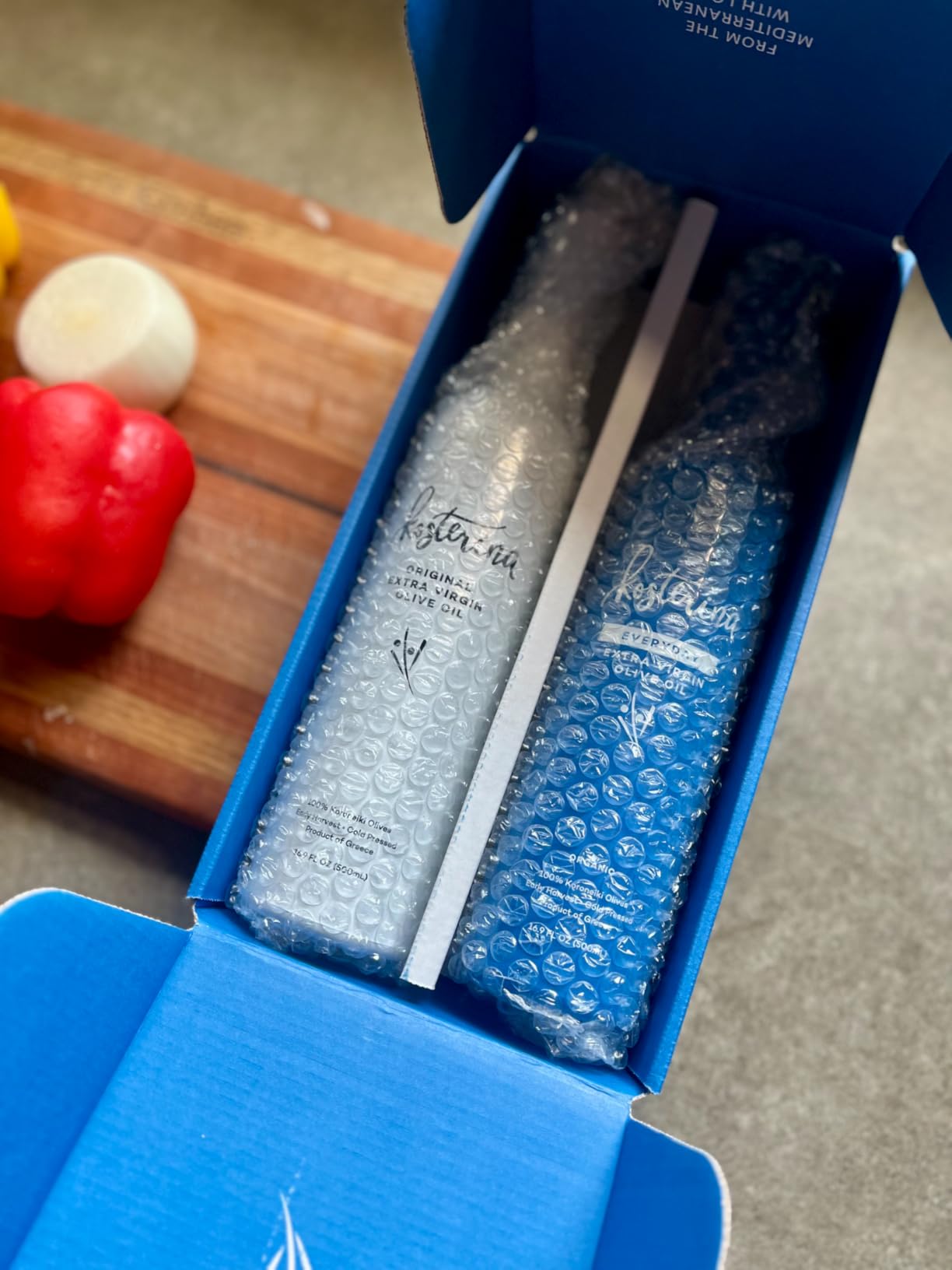 Kosterina Extra Virgin Olive Oil Gift Set | Polyphenol Rich Greek Olive Oil, Cold-Pressed EVOO, Early Harvest Koroneiki Olives | High Antioxidant Superfood | Harvested in Greece (16.9 oz | Set of 2) customer photo 1