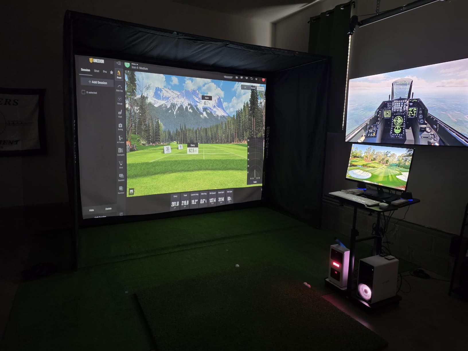 Complete Golf Simulator Enclosure Package - 4K-Ready Impact Screen with Blackout Cage, Projector Mount, Frame Poles, Side Shank Nets | Indoor & Garage Practice | Easy Setup | 12-Month Warranty customer photo 2