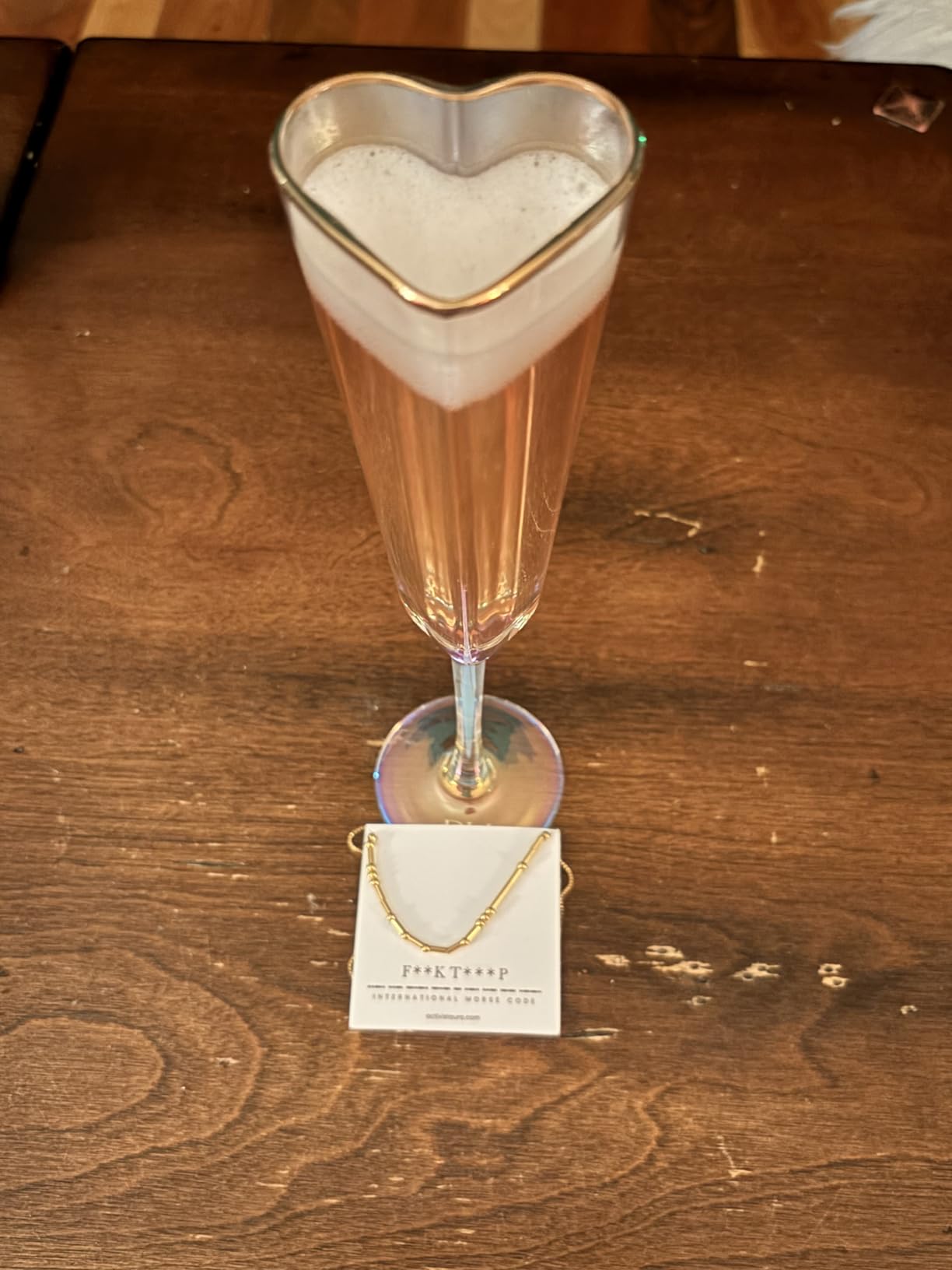 Paris Hilton Heart Shaped Champagne Flute Gift Set, Elegant Handmade Glassware Set, Perfect for Celebrations, Weddings or any Special Occasion, 2-Piece Set, 5.5-Ounce, Iridescent with Gold Rim customer photo 1
