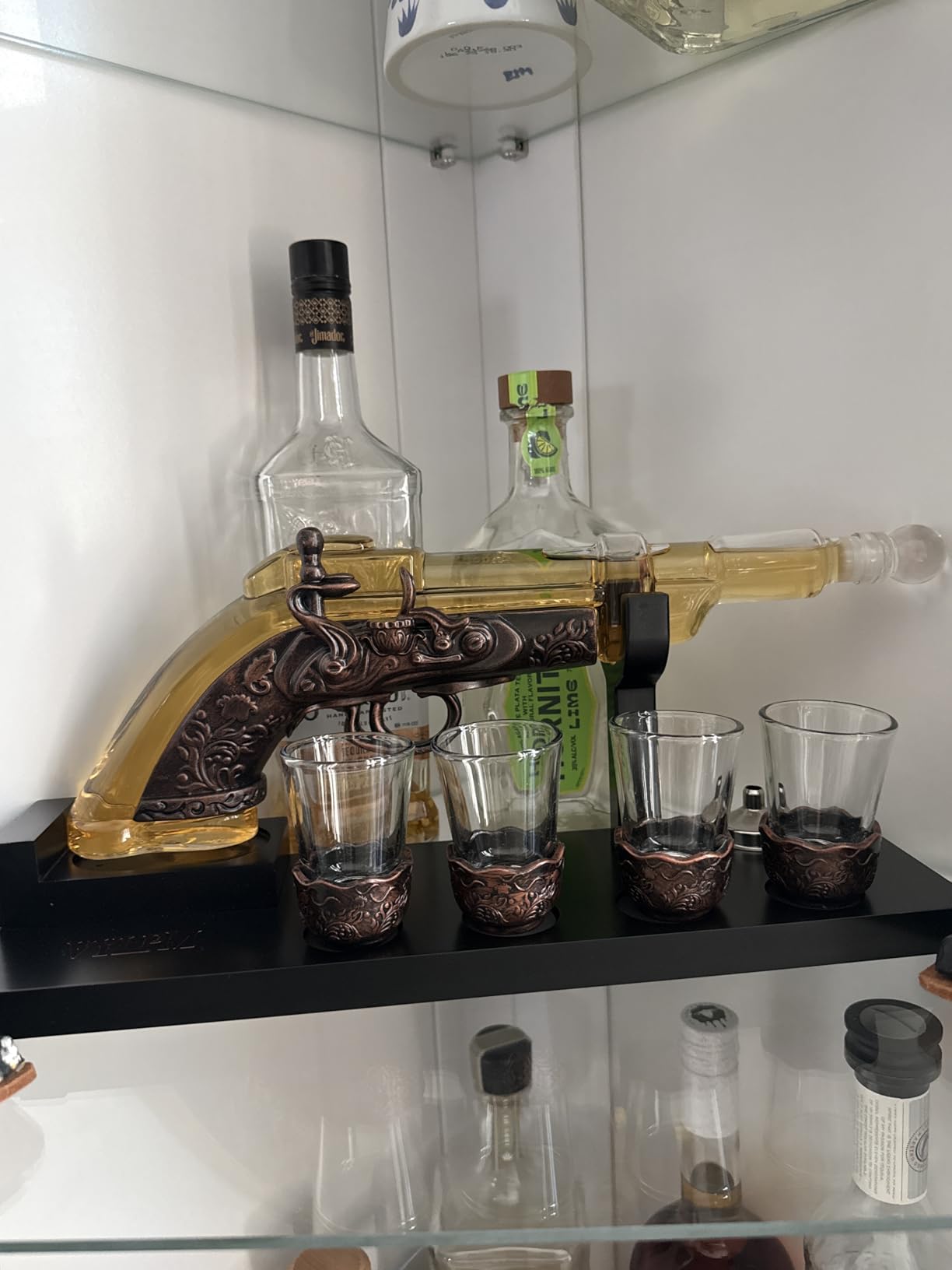 Gun Whisky Decanter Set with 4 Shot Glasses, Cool Unique Gifts for Men Dad Boyfriends, Liquor Gun Decanter Set A Great Addition to Home Bar, Gun Liquor Dispenser Fun Conversation Starter customer photo 1