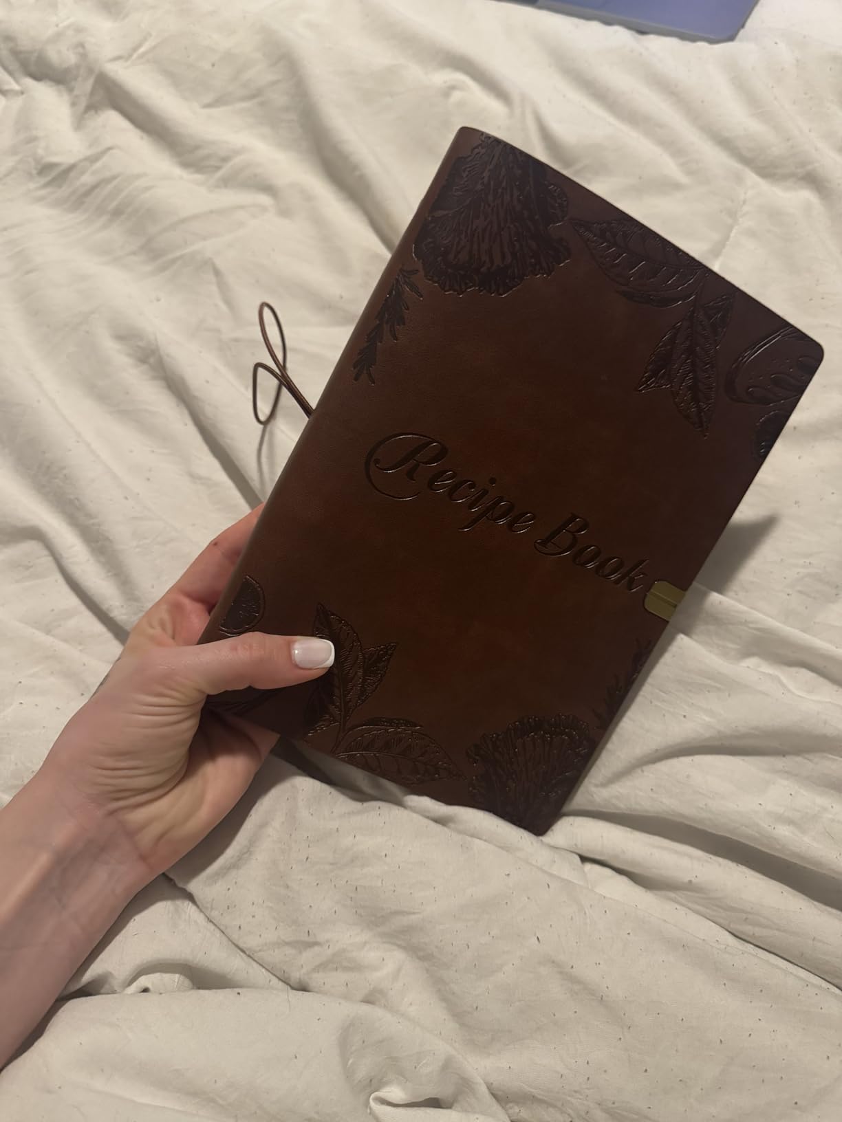 Blank Recipe Book To Write In Your Own Recipes, Leather Recipe Notebook, Recipe Journal Hold 150 Recipes(Long Recipes & Short Recipes) (Brown) customer photo 1