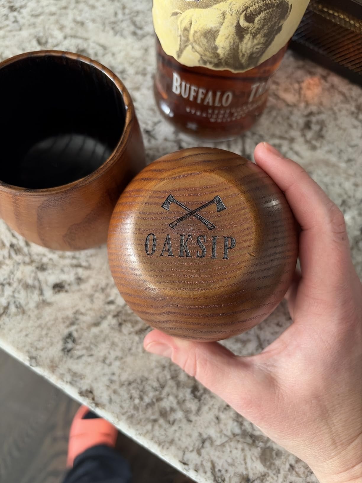 Oaksip The Original Charred Wooden Bourbon Drinking Glass | Charred Old Fashioned Glass | Bourbon Gifts for Men, Dad, or Brother | Whiskey Gifts customer photo 2