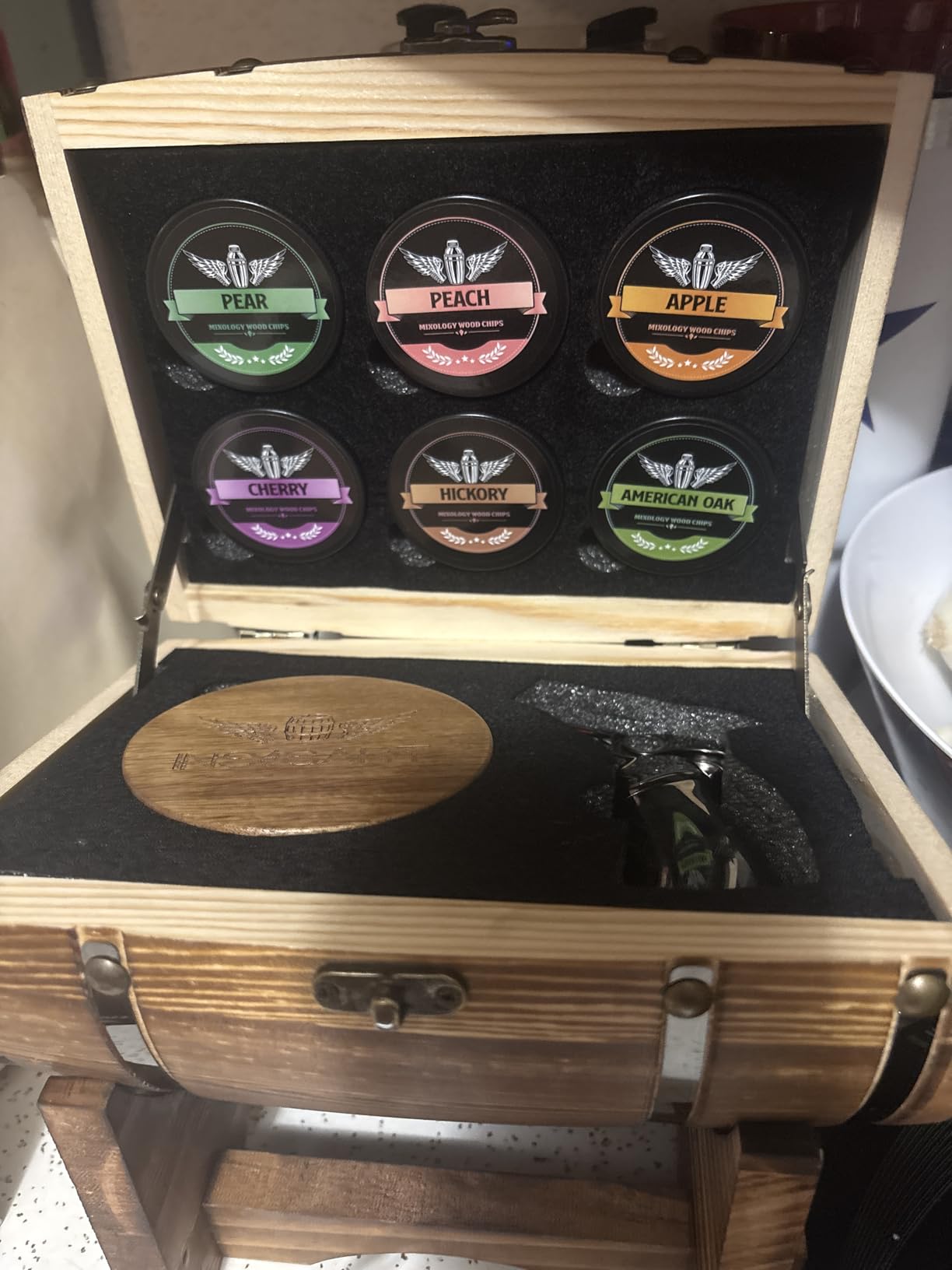 Whiskey Smoker Kit with Charred Wood Barrel (Patent Pending) - Cocktail Smoker with Torch & 6 Premium Wood Chips for Old Fashioned & Whiskey - Perfect Home Bar Gift for Men, Dad, Husband (No Butane) customer photo 1