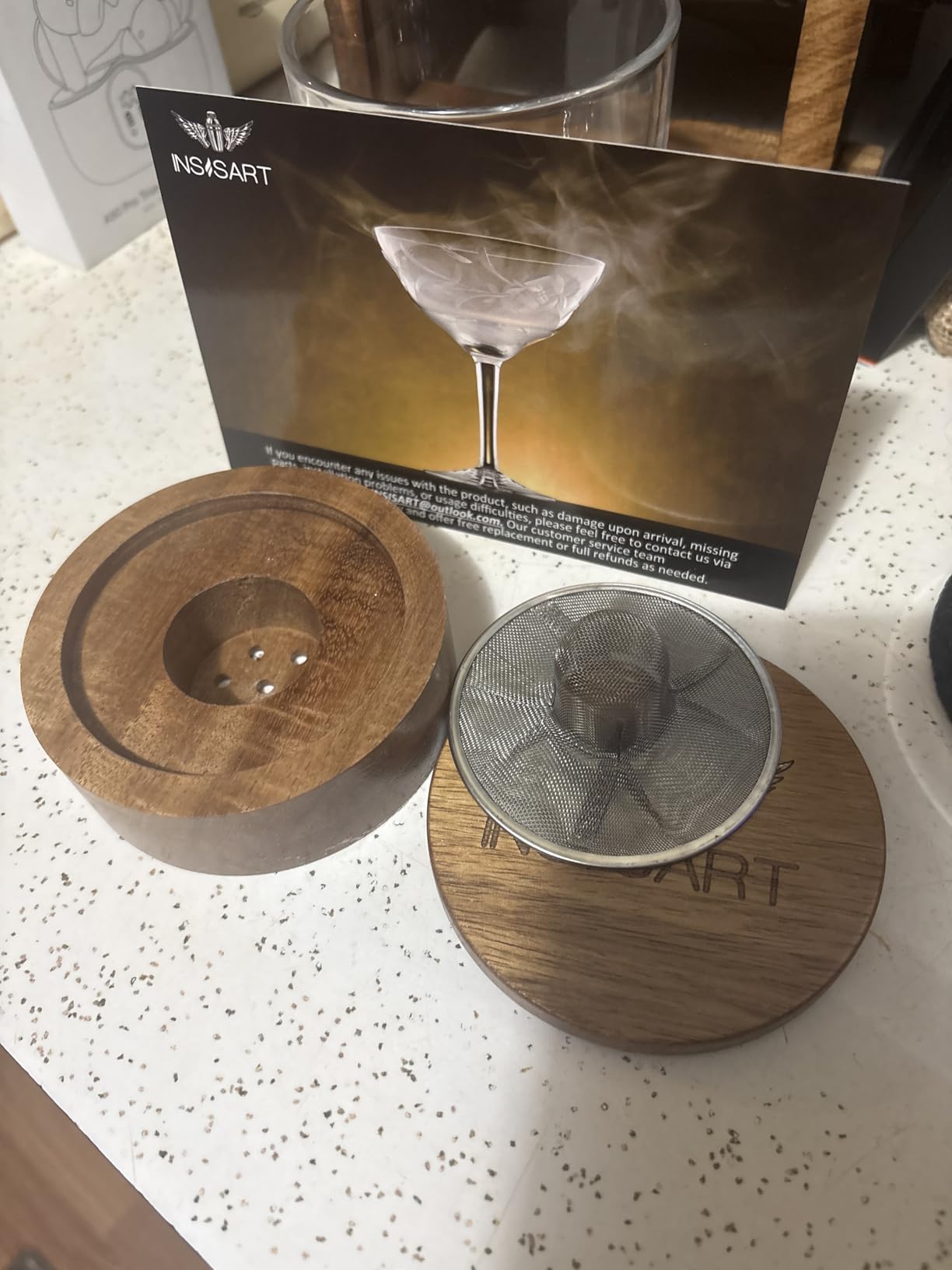 Whiskey Smoker Kit with Charred Wood Barrel (Patent Pending) - Cocktail Smoker with Torch & 6 Premium Wood Chips for Old Fashioned & Whiskey - Perfect Home Bar Gift for Men, Dad, Husband (No Butane) customer photo 2