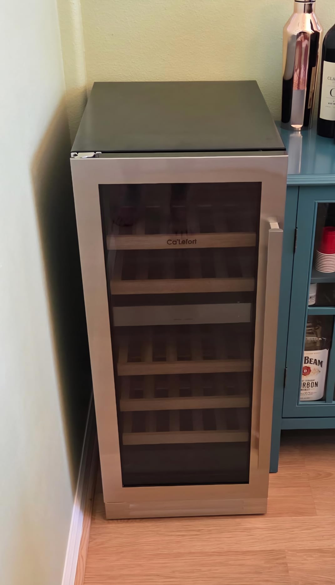 Ca'Lefort Wine Fridge & Cooler - 24 Inch 52 Bottle Wine Cooler Refrigerator, 40-65°F Dual Zone Wine Refrigerator Glass Door, 3 LED Built-in or Freestanding Fridge for Home/Bar/Kitchen (5.65 cu.ft) customer photo 1